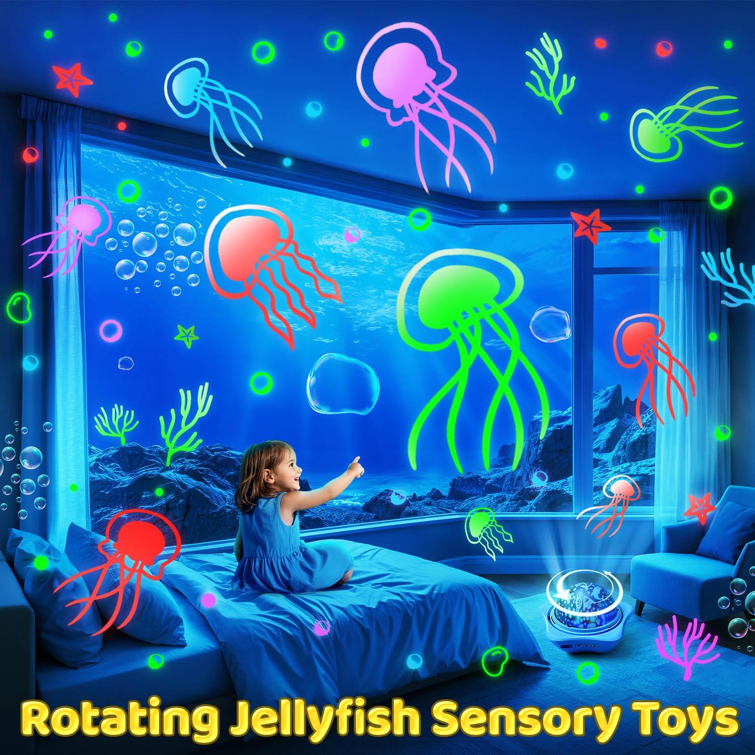 One Fire One Fire Night Light for Kids Toys, 96 Lighting Modes Star Projector 360 Rotating+6 Films Kids Night Light Projector, Rechargeable Lamp for Bedroom, Stars for Ceiling Projector for Bedroom Decor