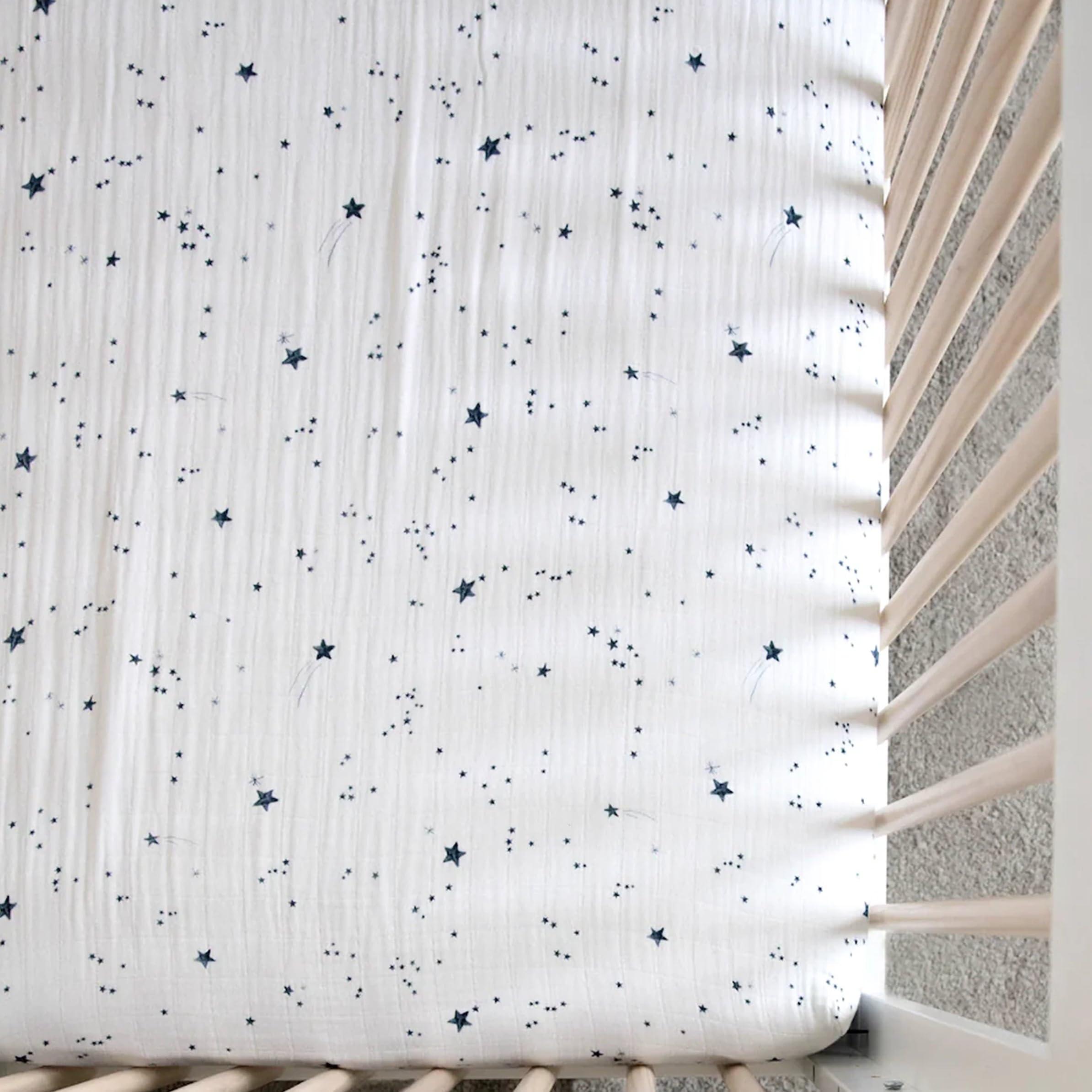 Little Unicorn Little Unicorn Premium Crib Sheet | Breathable & Super-Soft Muslin Fabric (Shooting Stars)