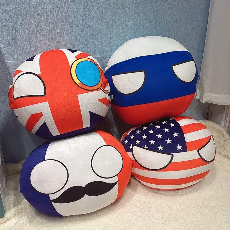 Bisavch Brazil Country Ball Plushies, Polandball Plush Doll Country Throw Pillow Flag Plushies Countries Anime Plushies Gifts 7.9IN (Color : Brazil)