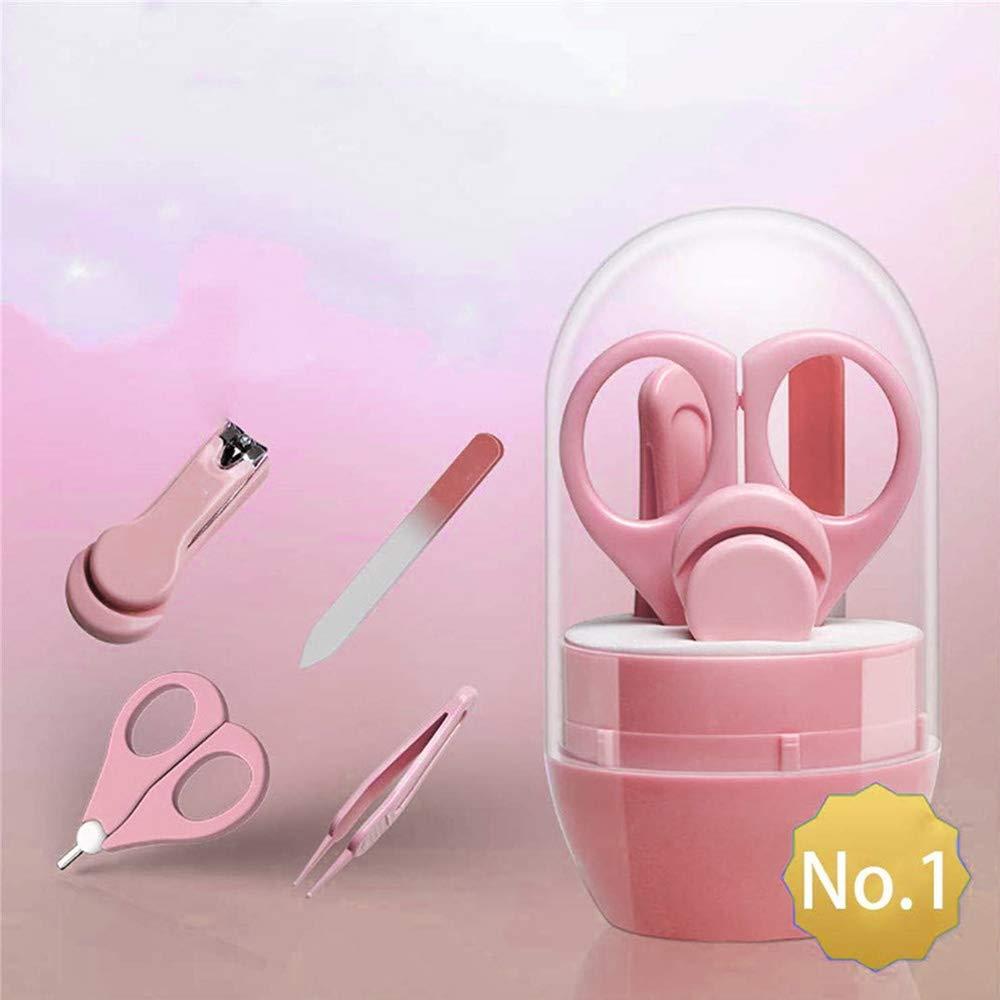 Emoly Emoly Baby Manicure Set, 4-in-1 Baby Grooming Kit, Premium Stainless Steel, Baby Nail Clippers, Scissor, File & Tweezer, Baby Nail Care Kit for Newborn, Infant & Toddler (Pink)