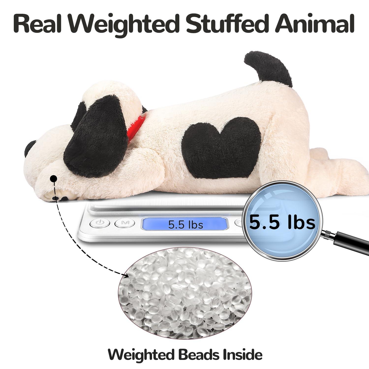 ZPIUU ZPIUU Dog Weighted Stuffed Animals,30 Inch 5.5 lbs Weighted Plush Animals,Giant Puppy Plush Pillow Toy, Gifts for Kids, Boys and Girls Adults (30\" 5.5lbs)