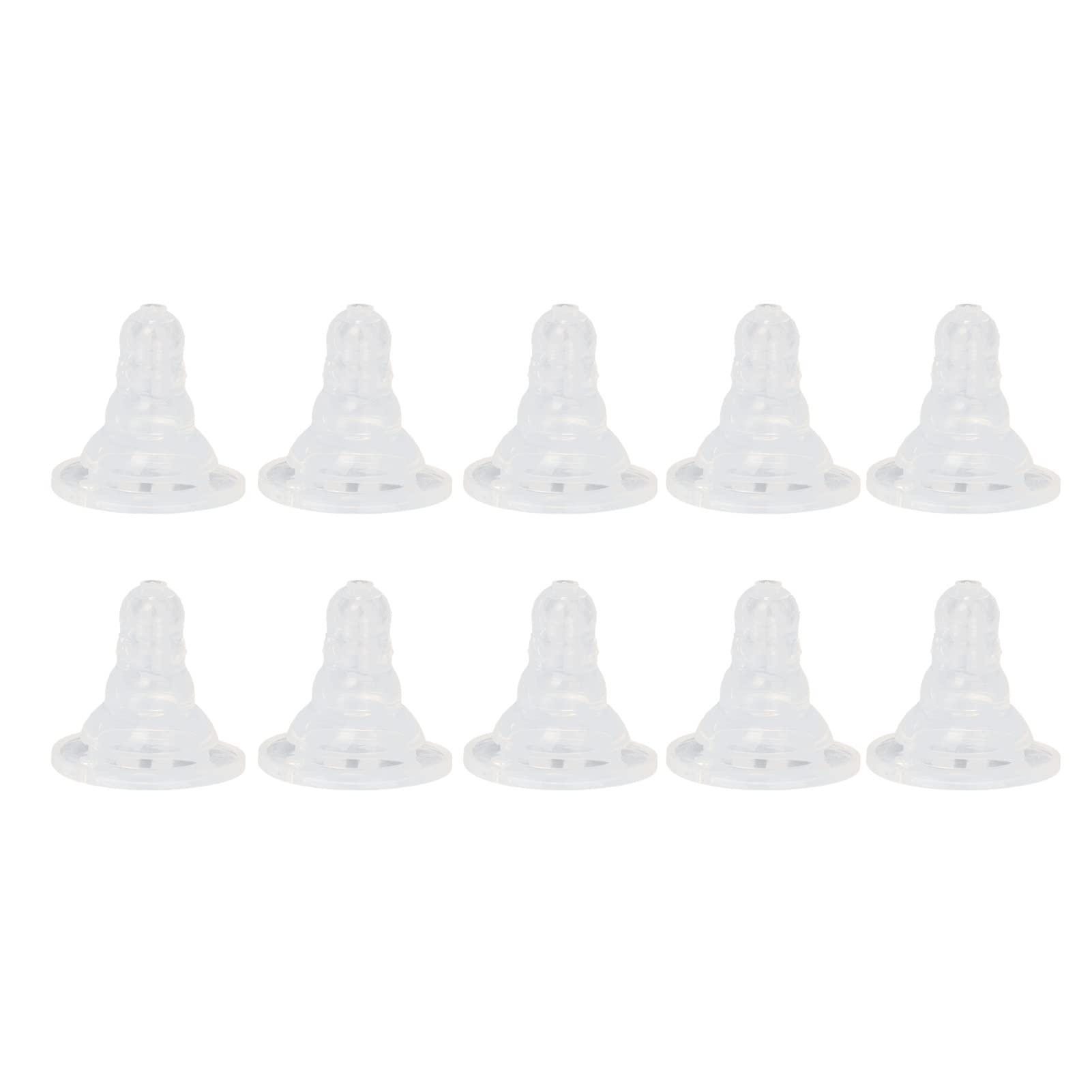 ChengyuWei 10Pcs Goat Nursing Nipple, Milk Bottle Bucket Nipple Replacement, Soft Silicone Thicken Lamb Feeding Nipples, for Pig Sheep Cattle
