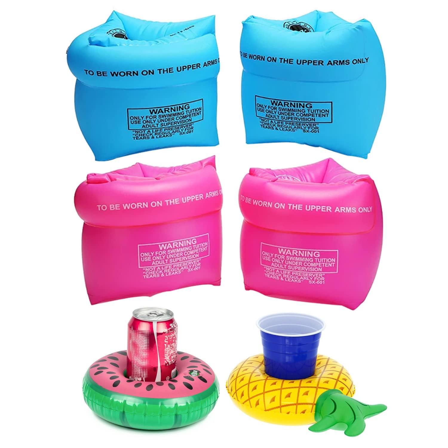Jiareet Inflatable Arm Floaties for Kids 6-12yrs, Swimmies for Toddlers Age 1-3-5-7, Water Wings for Kids Toddler Adults 30-50-90-150 lbs, PVC Arm Floaties for Pool Swim Ring Float Sleeves