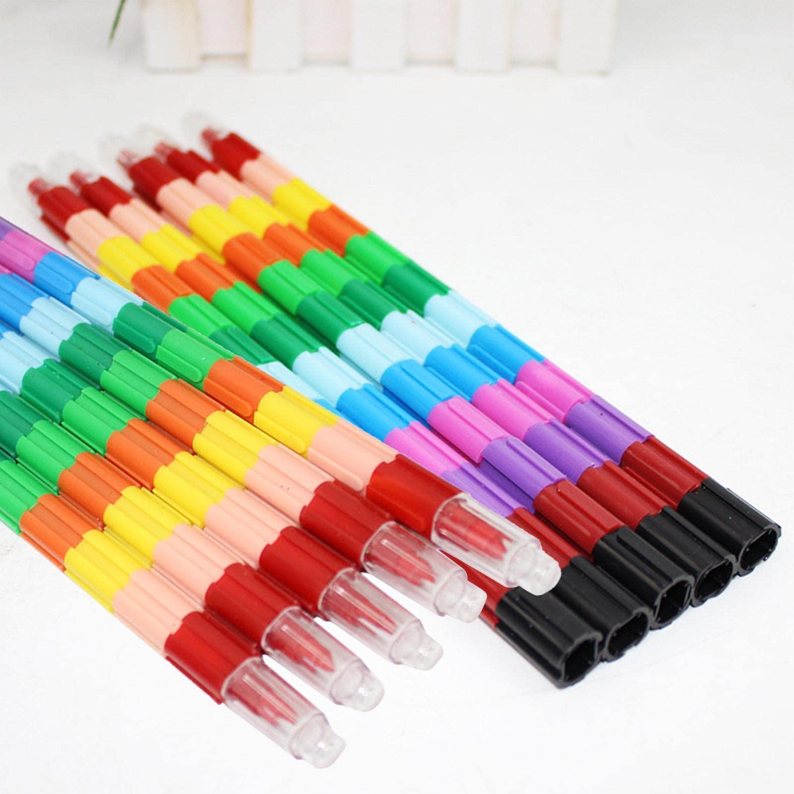 Refer to description Stackable Pencil Crayon Set | Rainbow Colored Pencils | Stackable Colored Pencils, 12-Color Pencil Supplies, Rainbow Art Supplies for Kids, Rainbow Coloring Pencils for Kids