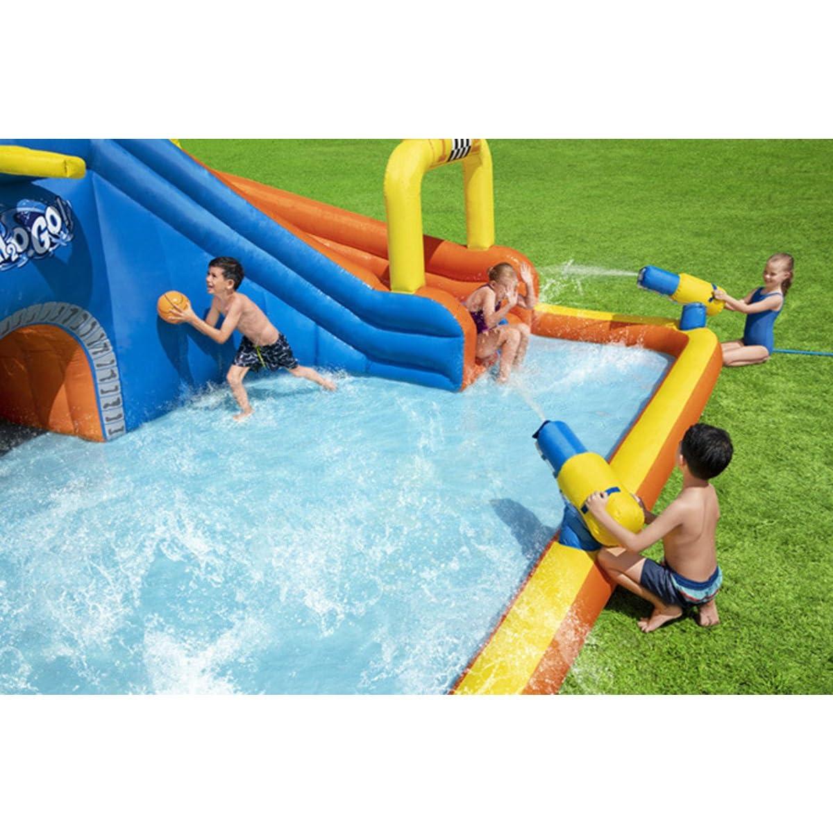 HSPLXYT Paddling Pool with Slide,Large Inflatable Swimming Pool,Family Inflatable Swimming Lounge Pool,Above Ground Pools for Backyard, Garden,Kids, Adults, Children