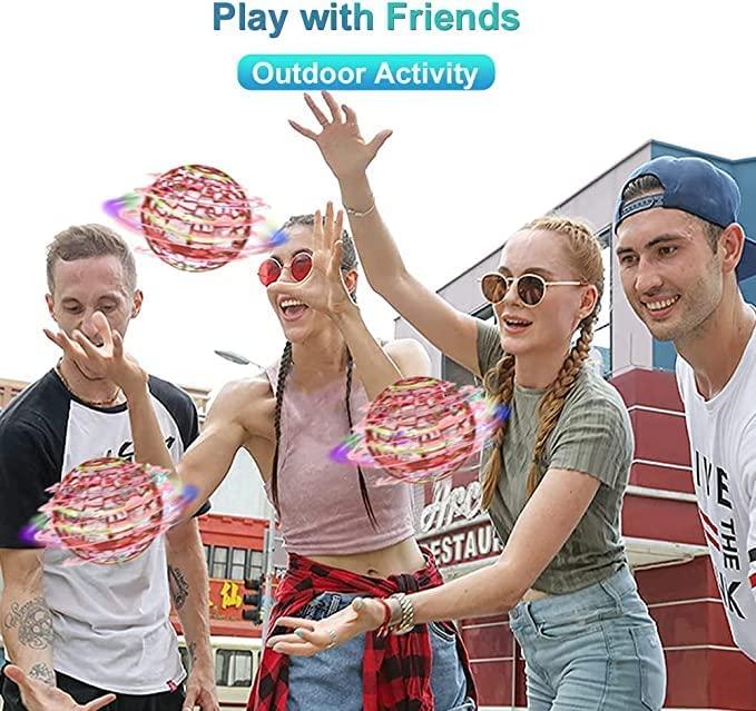 CASEIER CASEIER Flying Orb Galaxy Ball Toy 2024, Hover Orb with Magic Boomerang and Floating Function, Cool Mini Drone Ball Gift for Kids, Boys, Girls, Outdoor or Indoor Toys, Red