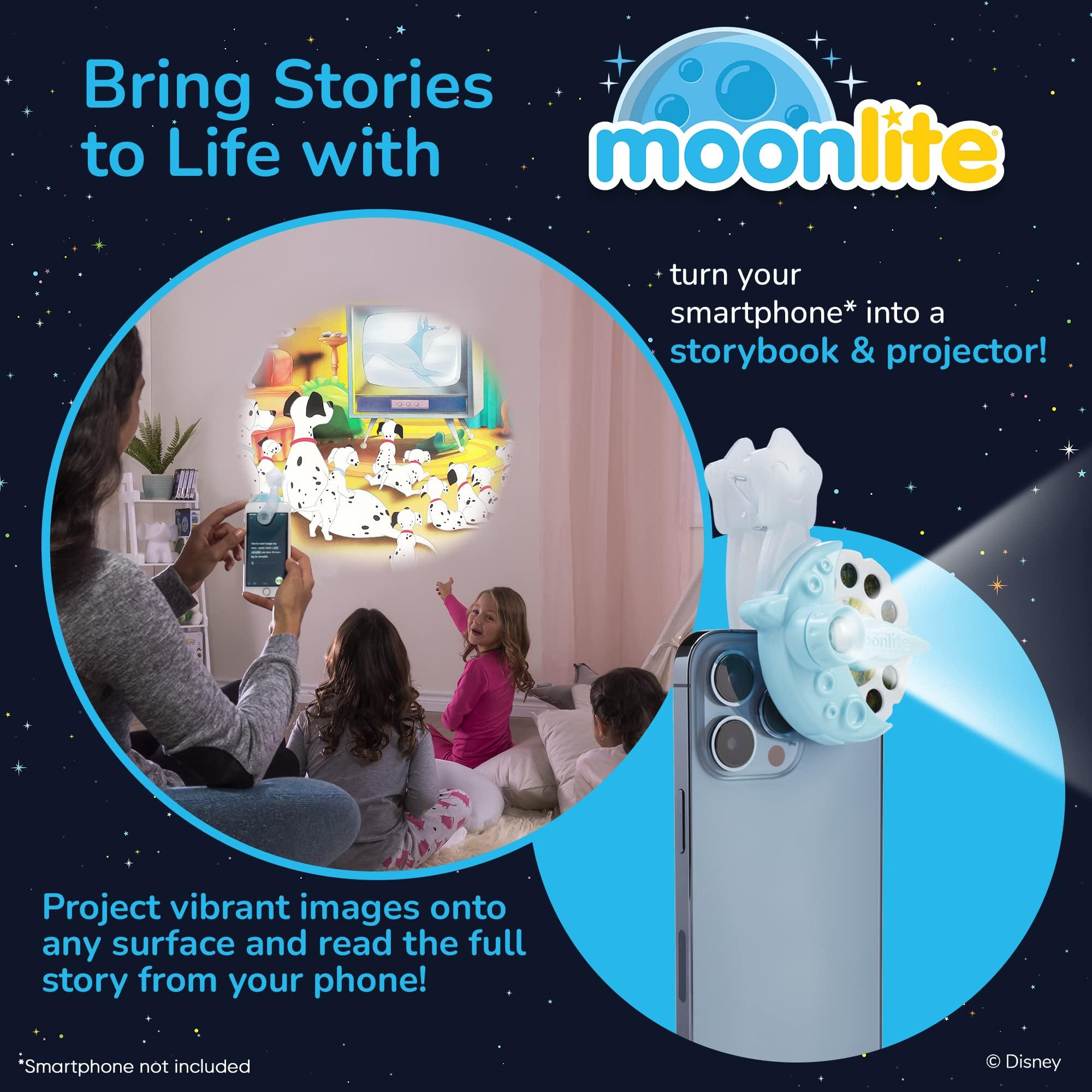 Moonlite Moonlite Storytime Mini Projector with 4 Classic Disney Stories, A Magical Way to Read Together, Digital Storybooks, Fun Sound Effects, Learning Gifts for Kids Ages 1 and Up