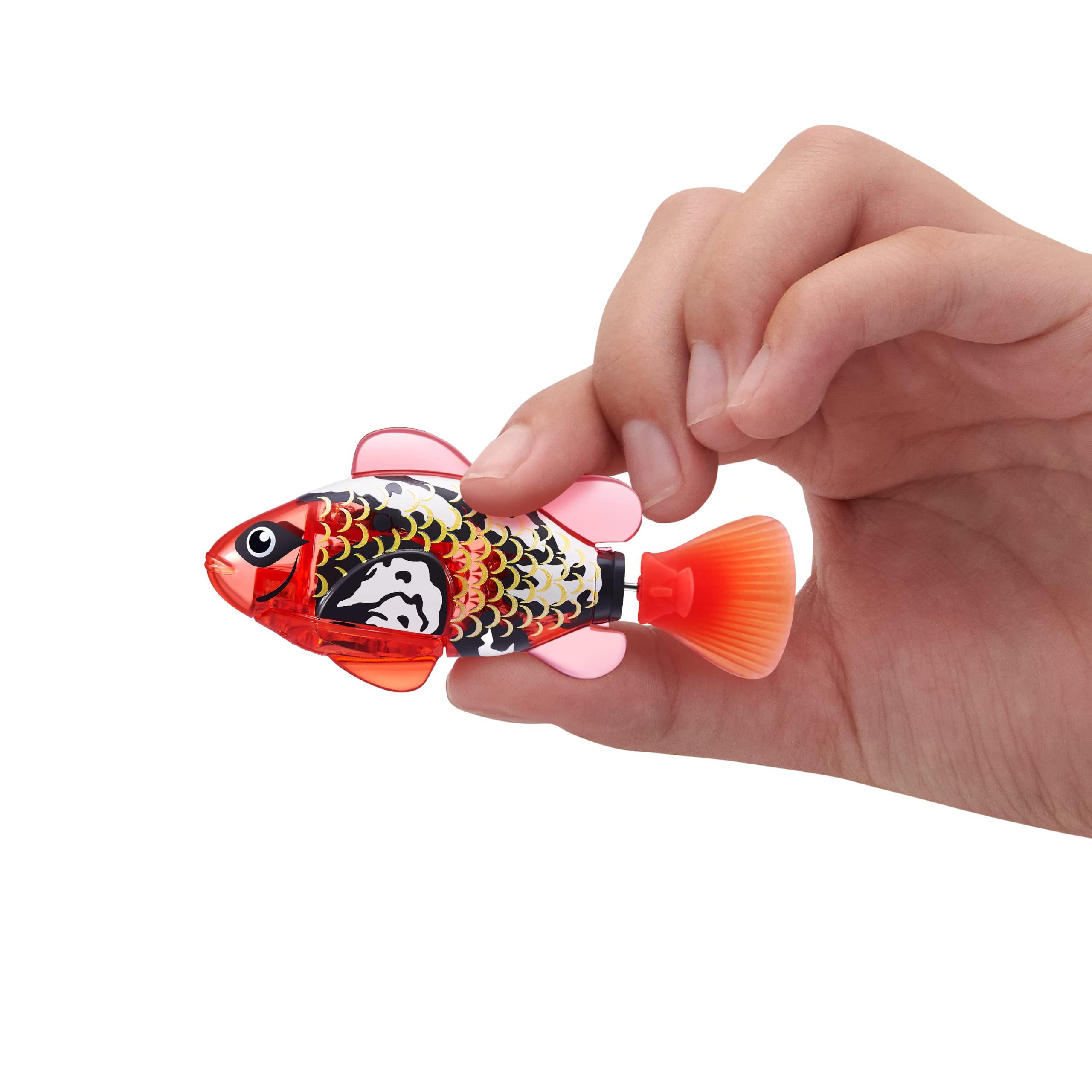 Robo Alive Robo Alive Robo Fish Robotic Swimming Fish (Blue + Red) by ZURU Water Activated, Changes Color, Comes with Batteries, Amazon Exclusive (2 Pack) Series 3