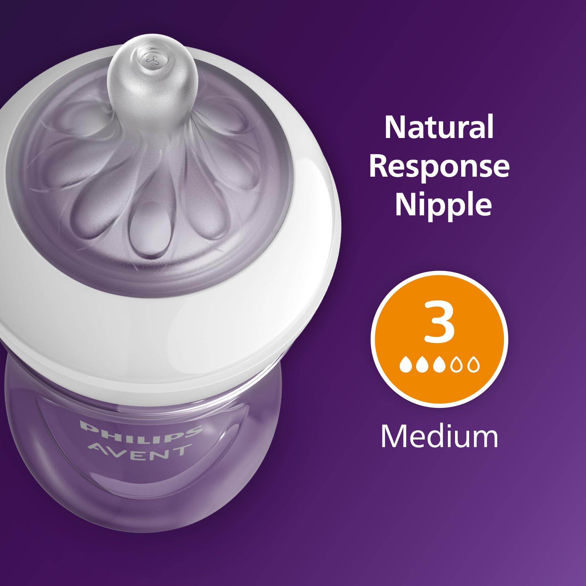 AVENT Philips AVENT Natural Baby Bottle with Natural Response Nipple, Clear, 9oz, 1pk, SCY903/01