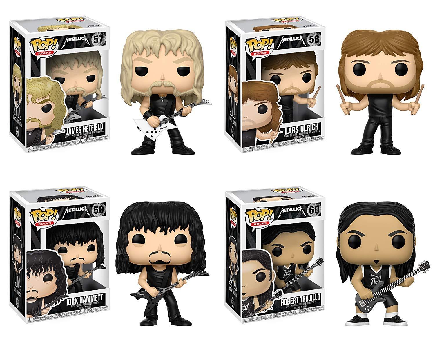 Funko Funko Music POP! Metallica James Hetfield Lars Ulrich Kirk Hammett Robert Trujillo Collectible Set