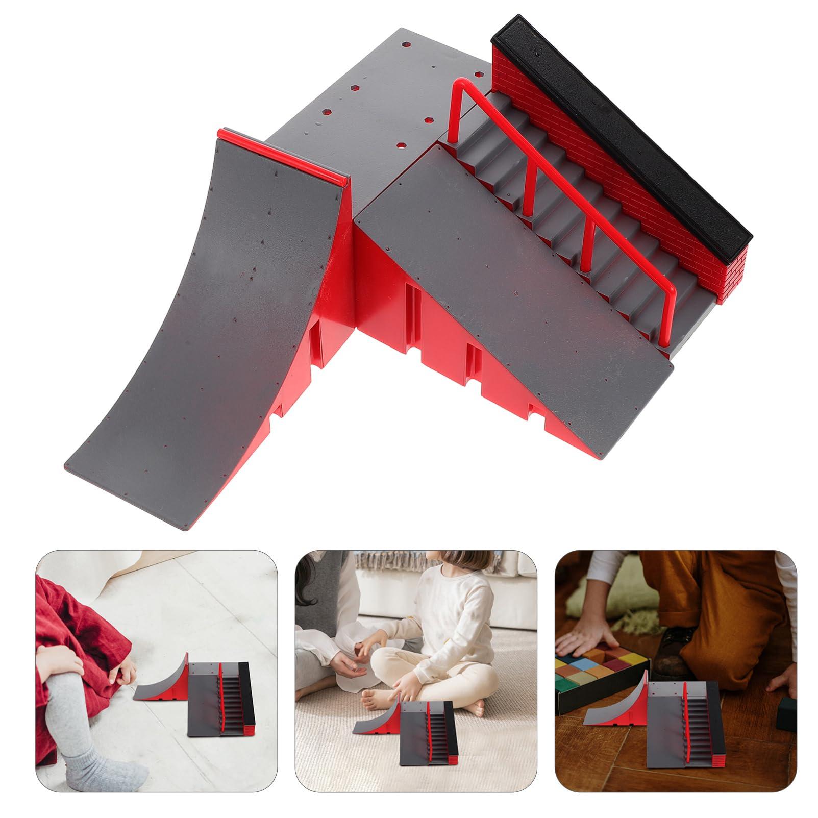 ibasenice ibasenice Finger Skateboard Park Ramp, Finer Skateboard Ramps Toys Finger Skate Park Toy with Ramps Replacement for Adults Kids A