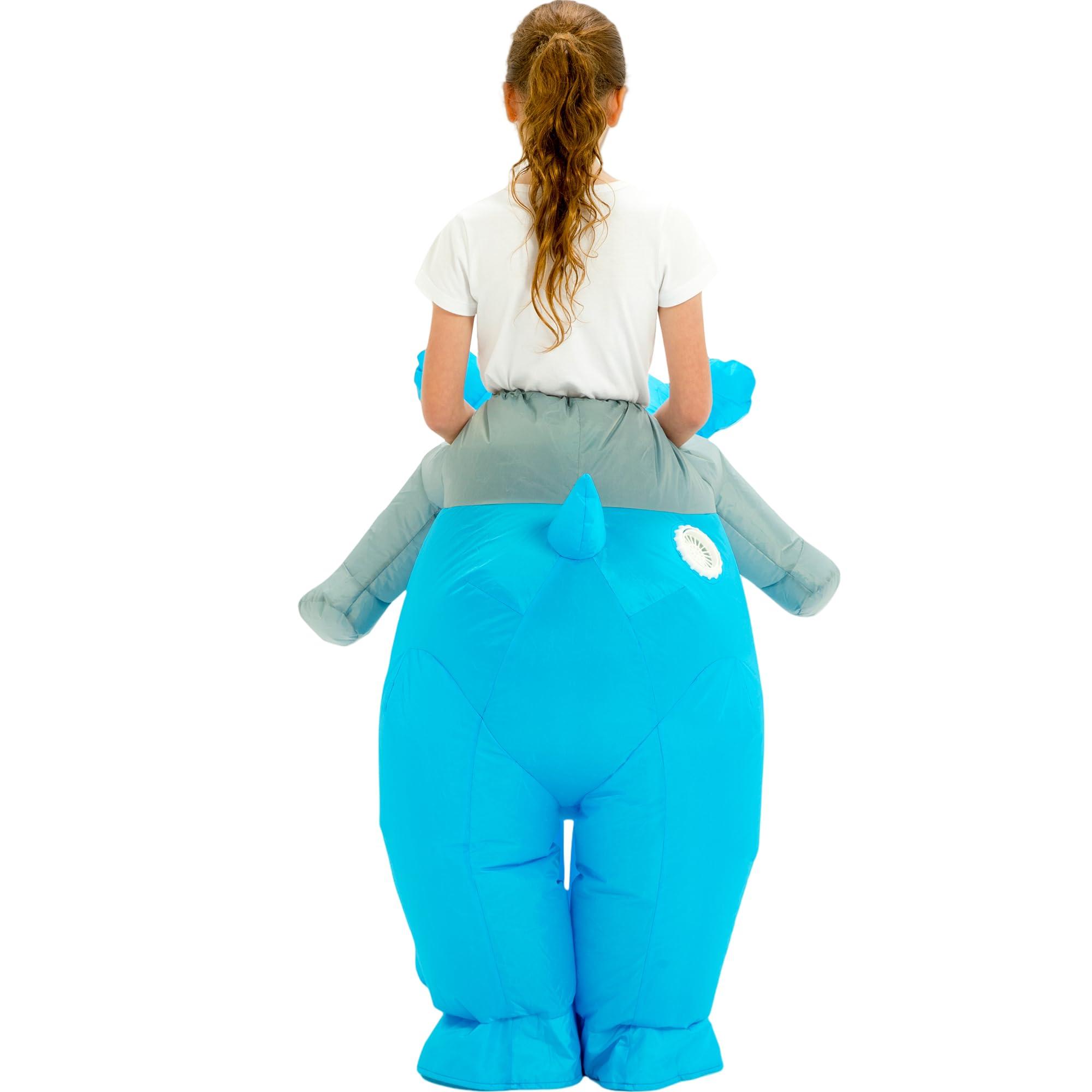 One Casa One Casa Blow Up Party Costume,Inflatable Costumes for Kids,Riding Hippo Costume,Halloween Costumes for Girls Boys (4-6YRS)