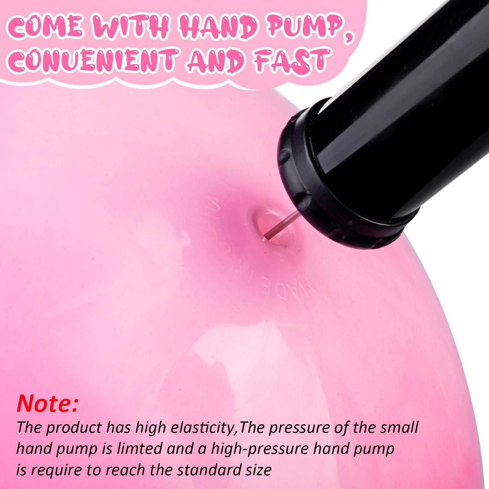 Chumia Chumia 18 Inch Fun Bouncy Balls 5 Pcs Rubber Inflatable Kick Ball Bouncing Sensory Balls with Hand Air Pump for Park Backyard Beach Indoor Outdoor Games Party Favors (Pink)
