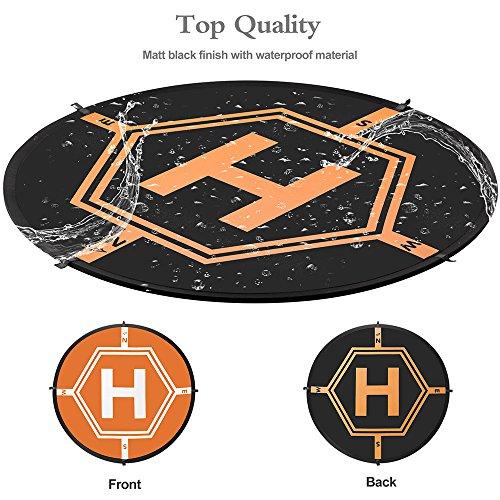 AURTEC AURTEC Universal Drone Landing Pad 32 inch (80cm) with Night Vision LED Lights, Fast-Fold Waterproof Helipad, Compatible with DJI Mini/Air/Mavic/Avata, and All Other Brands of Drones
