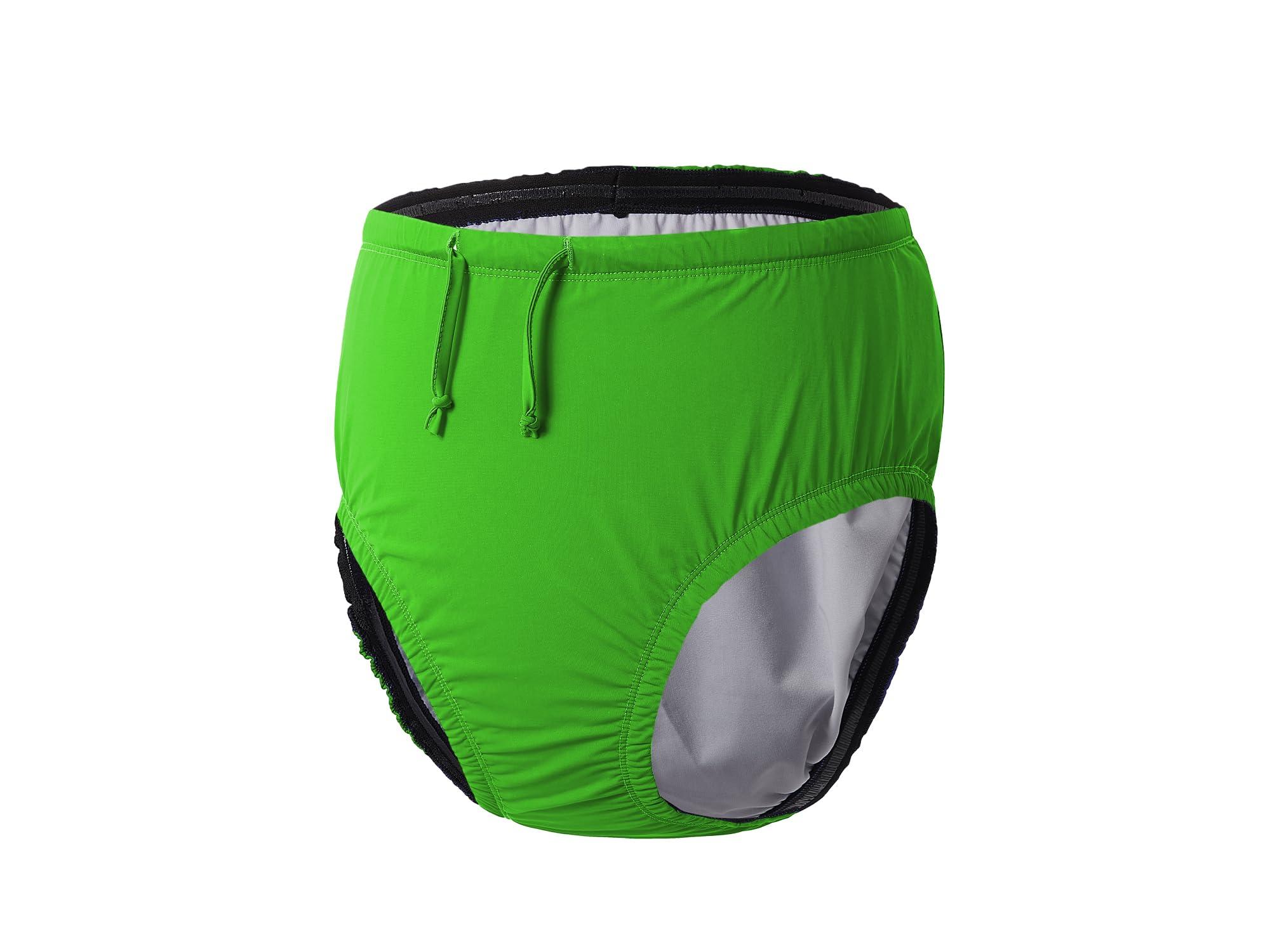 EEOST EEOST Adult Reusable Swim Diapers Special Needs Swimwear for Incontinence Cloth Diaper Covers Waterproof,Leakproof, Unisex (Lime Green, M)