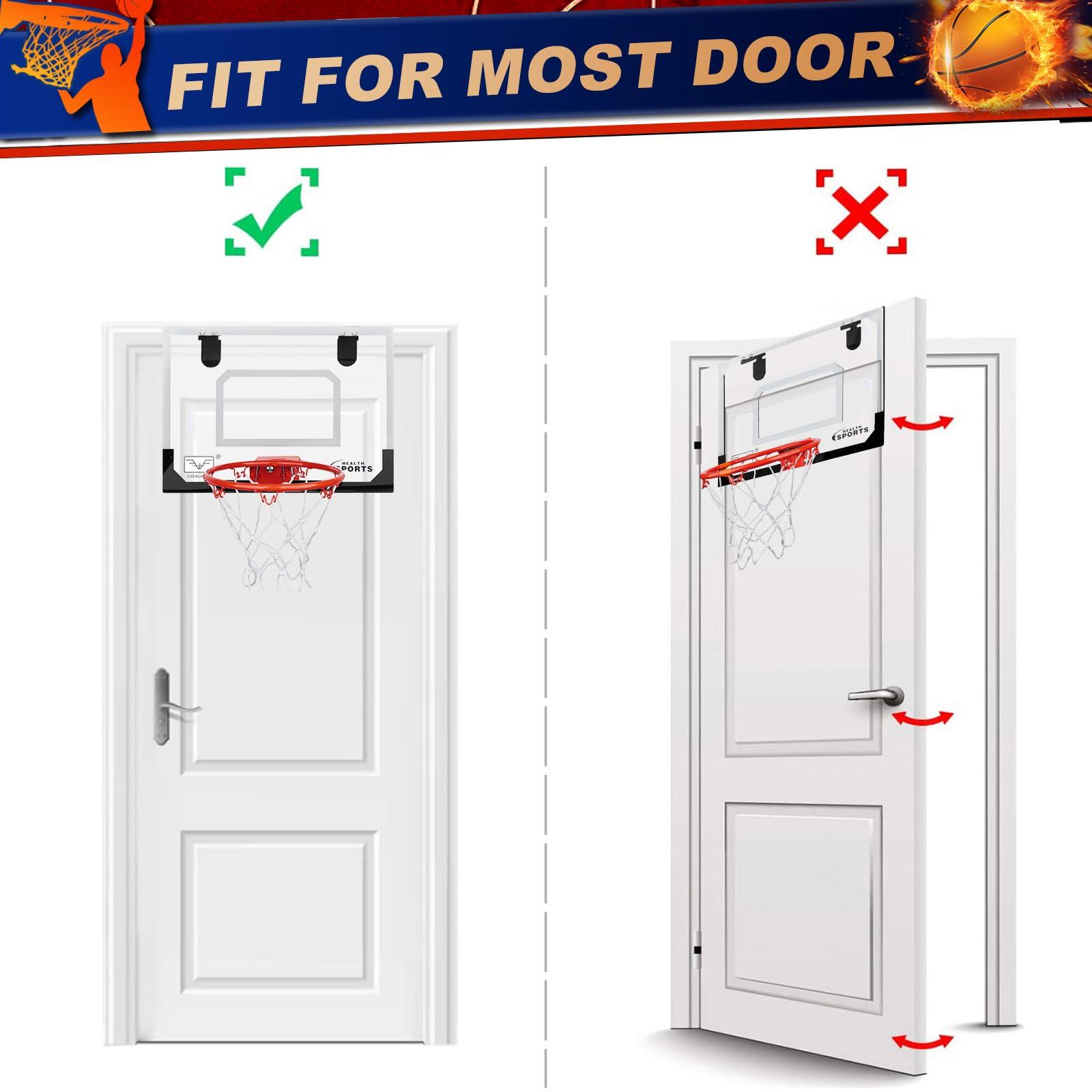 Anzmtosn Pro Mini Indoor Basketball Hoops Set for Door, Boost Wall Mount Basketball Hoop for Wall Outdoor Office, Upgrade Large 9 Inch Dunk Rim 6 Inch Balls Sport Game Ideal Gift Prize for Kids Adults