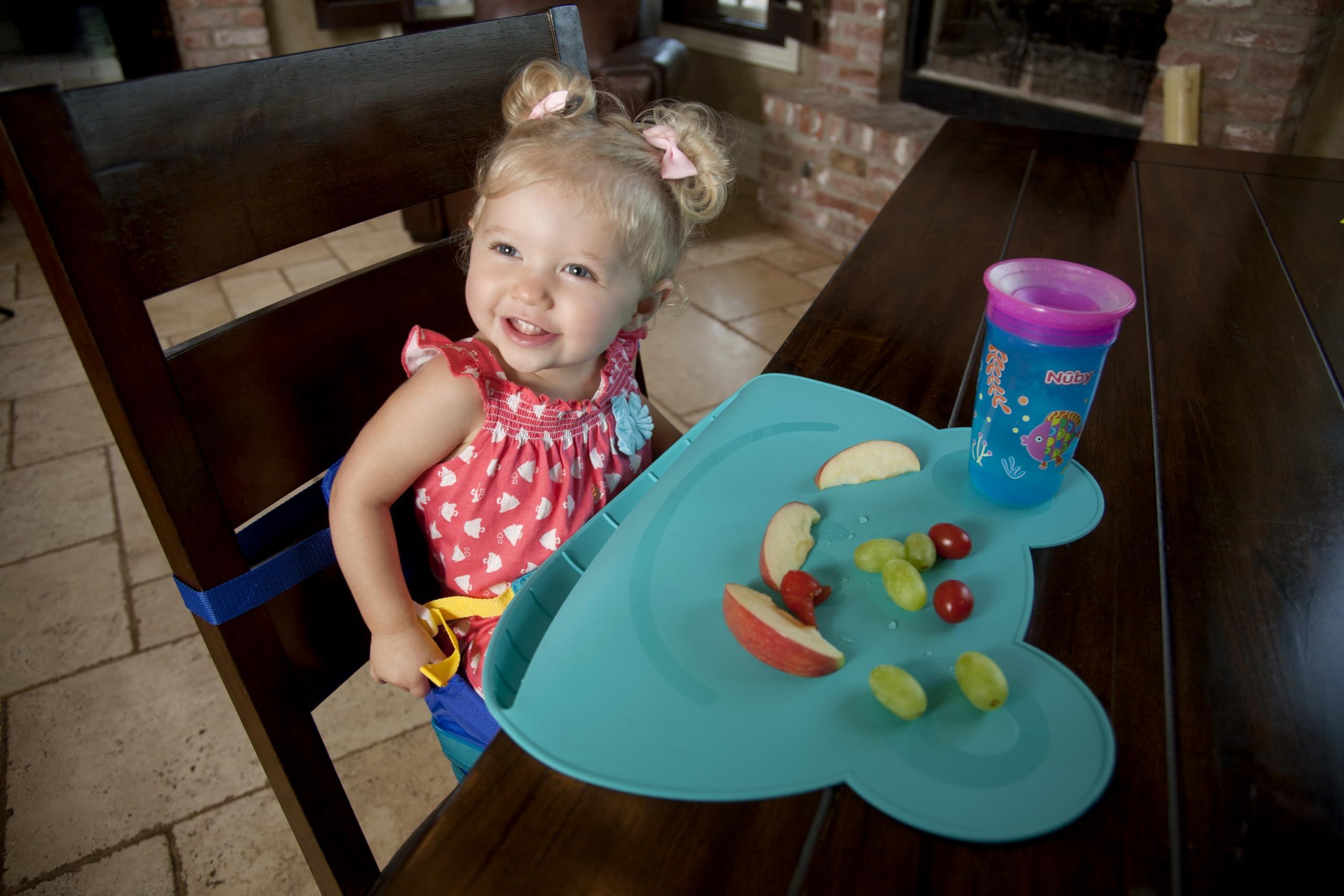 Nuby Nuby Sure Grip Miracle Frog Mat with Food Pouch - Toddler Suction Plate - 6+ Months - Aqua