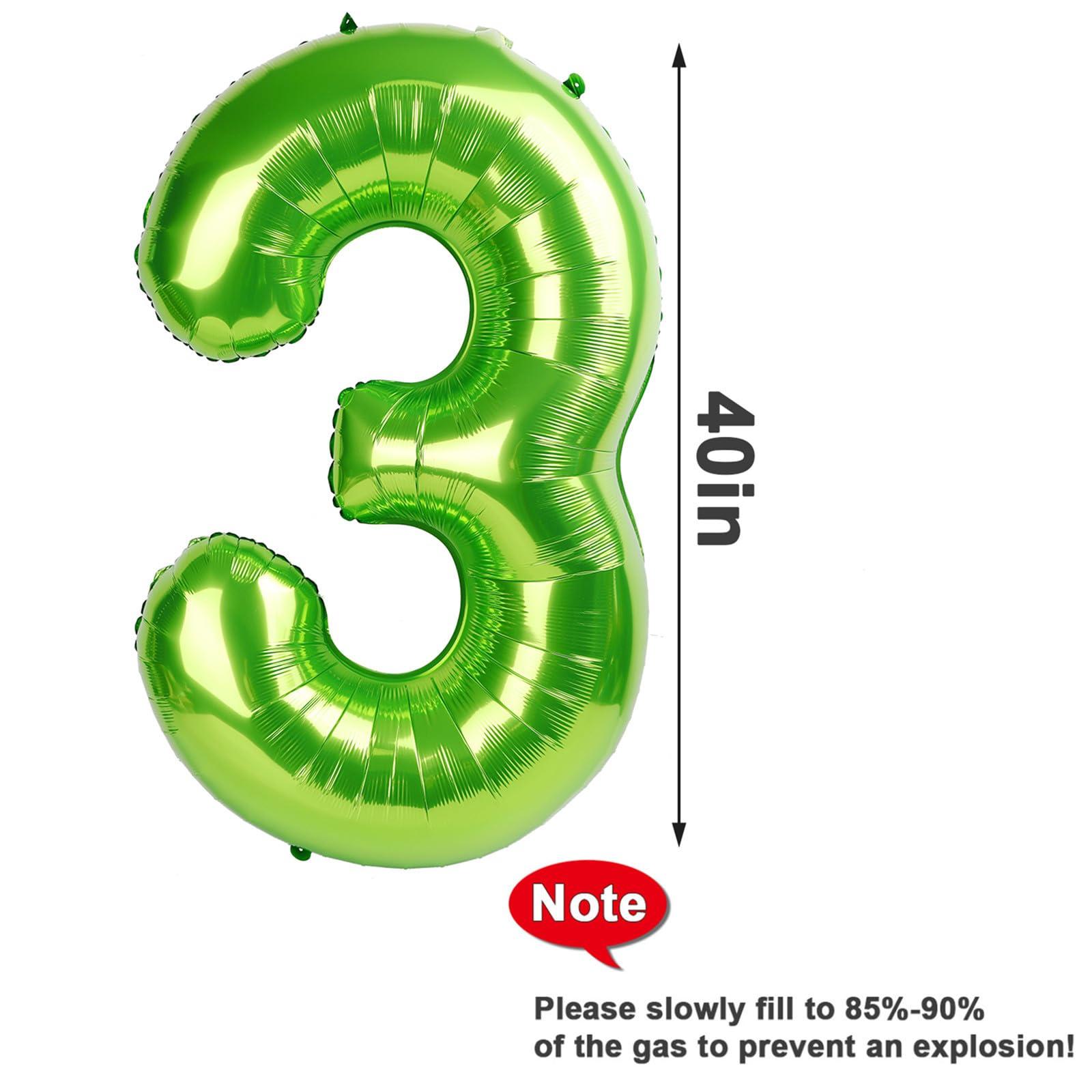 Mluchee Number 5 Balloon 40 Inch Minecraft Birthday Decorations Light Green Big Number Balloons, Five Year Old Balloon Decorations, 5 15 Number Balloons Dinosaur Jungle Safari Party Supplies