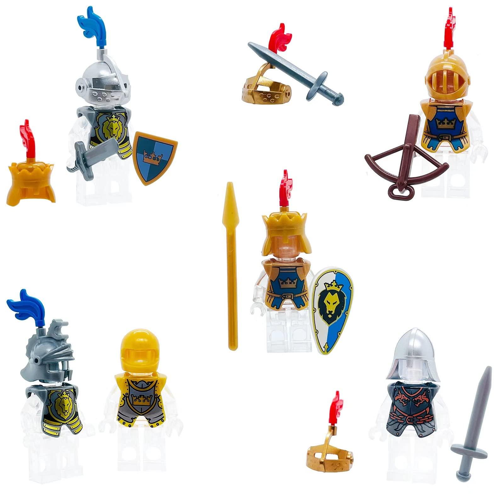 MIUTRUE MIUTRUE Medieval Knight Weapons Pack Accessories Set Building Block Toy Armor Helmet Shield Bow Arrow Designed for Mini Figures Gift for Kids Boys Grils Building Kits Toys