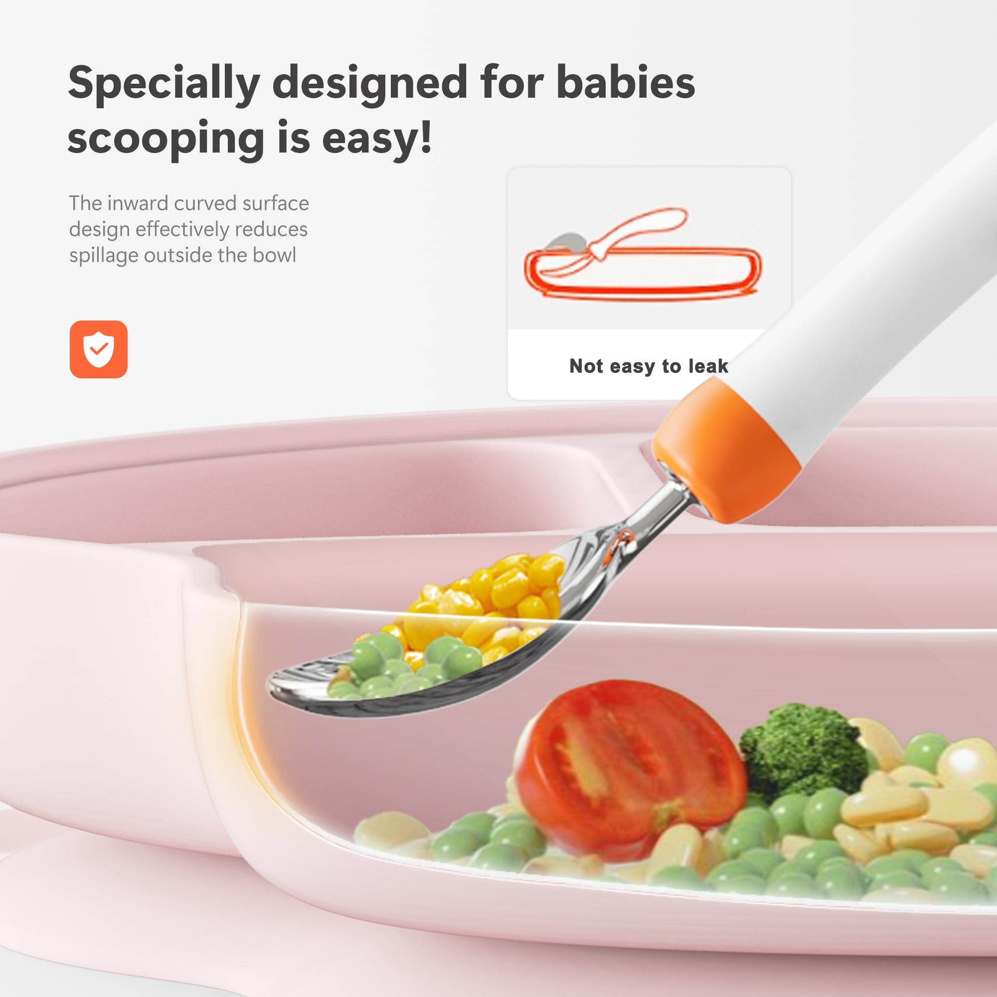 Li & Zhao Li&Zhao Baby Bowls with Suction - Suction Plates for Toddlers Toddler Plate Baby Plate Divided Design Kids Plates Baby Suction Plate with Lids Microwave & Dishwasher