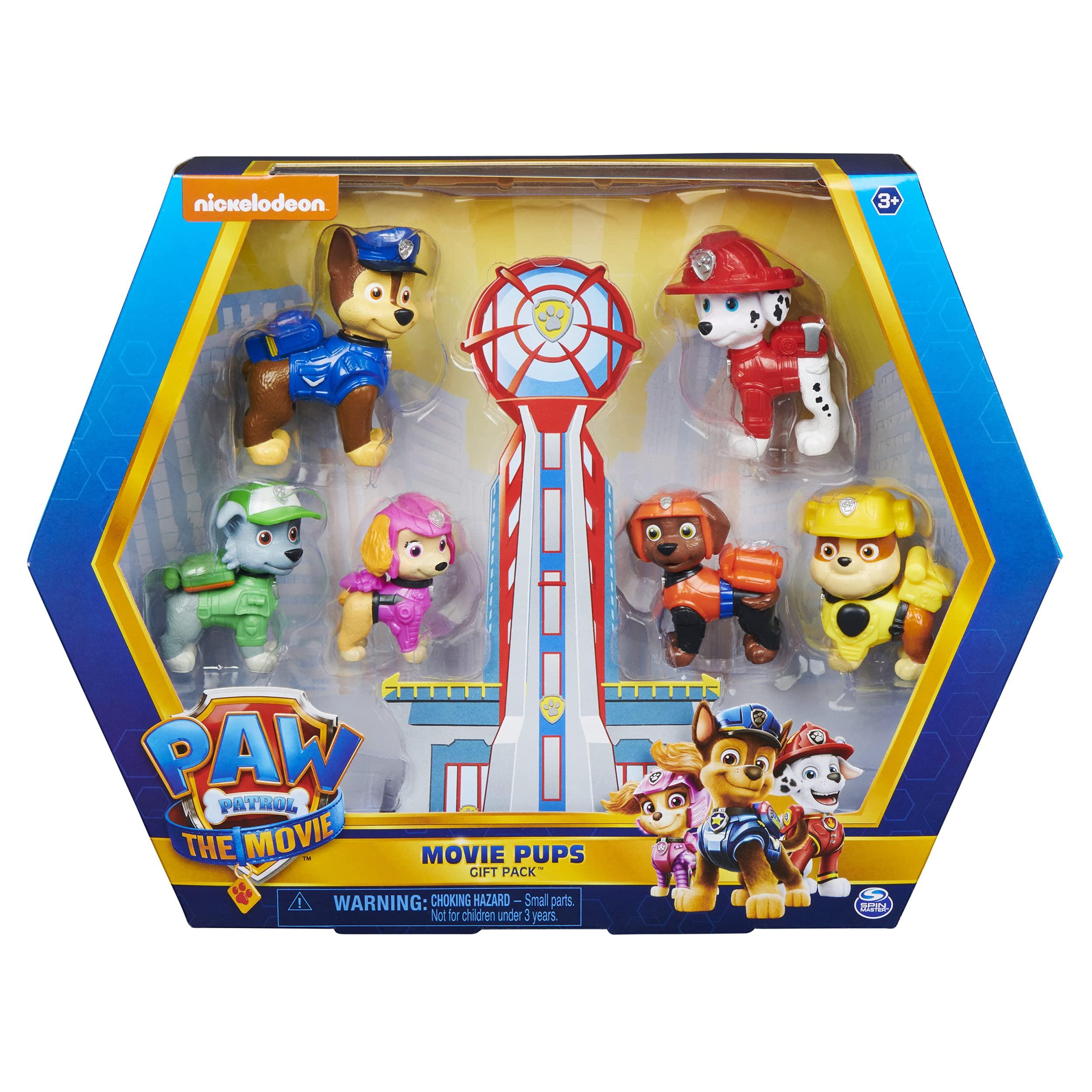 Paw Patrol Paw Patrol, Movie Pups Gift Pack with 6 Collectible Toy Figures, Kids Toys for Ages 3 and Up
