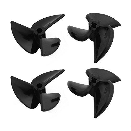 uxcell uxcell 2 Pair 32 x 1.4 x 3mm Nylon 3-Vane Rotating RC Boat Prop Propeller Black