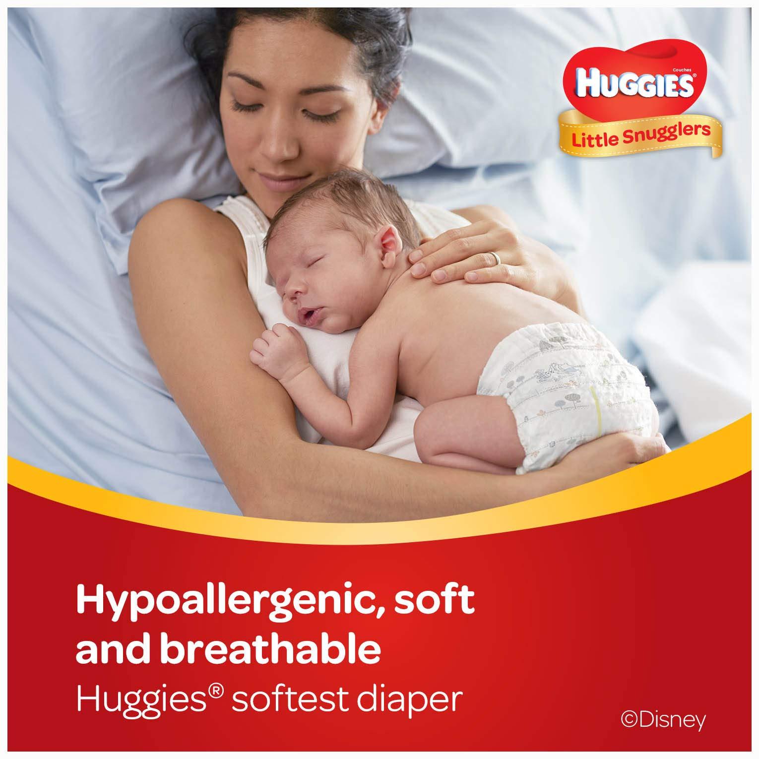 HUGGIES Huggies Little Snugglers Baby Diapers, Size 3, 162 Count, Unscented, Hypoallergenic, DryTouch Liner, Pocketed Waistband, Wetness Indicator, Double Grip Strips