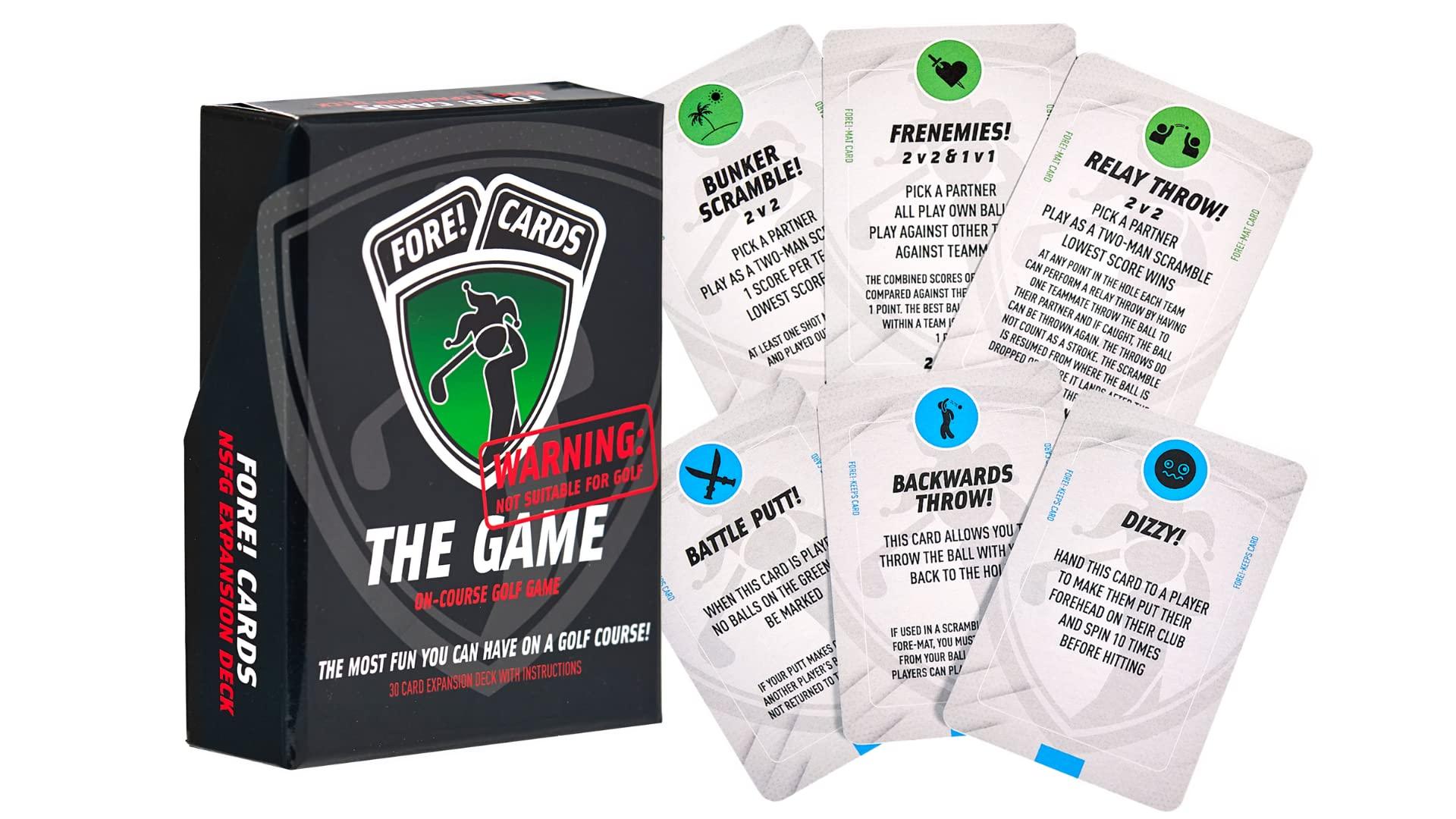 Fore! Cards Fore! Cards On-Course Golf Game Plus Expansion Pack Bundle | Fun Interactive Golf Game | 80 Cards Make Every Hole a Different Challenge | Spice Up Your Next Round