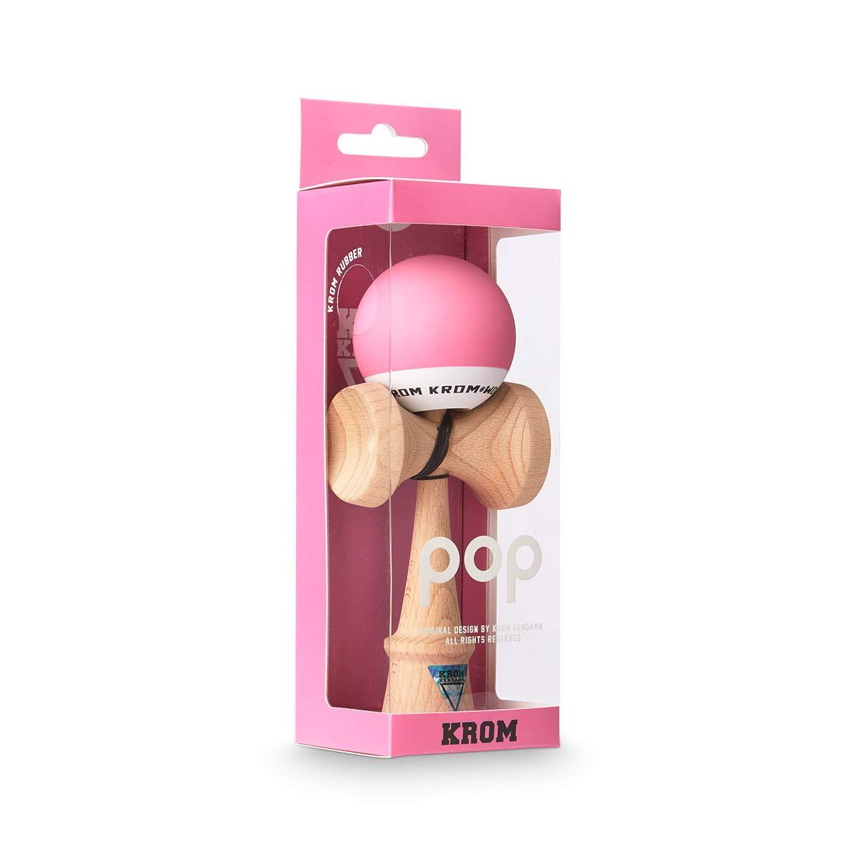 KROM KROM - Kendama Toy POP Pink - High Wood Quality - Extra Strong - for Beginner and Pro - Gift Pack : Extra String + Stickers