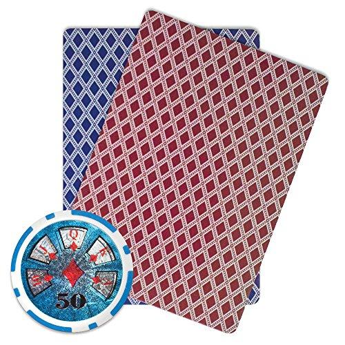 Brybelly Brybelly Hi-Roller Poker Chip Heavyweight 14-Gram Clay Composite – Pack of 50 ($50 Light Blue)