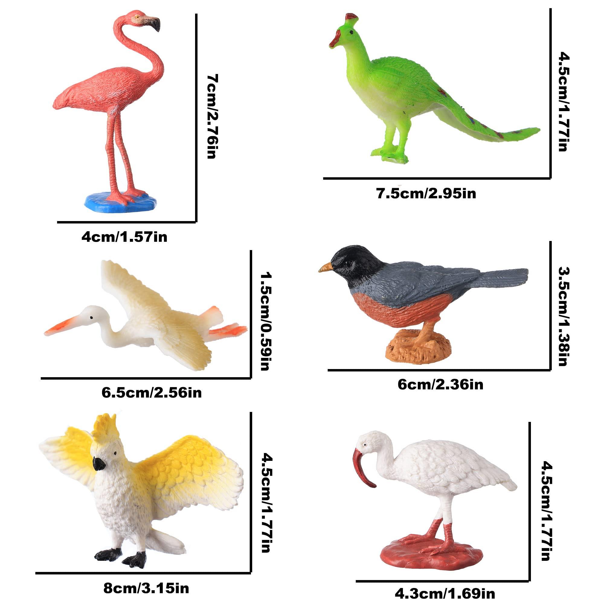 HOMNIVE HOMNIVE Birds Figurines, 23pcs Realistic Eagle Parrot Robin Owl Toy Bird, Fairy Garden Accessories, Learning Educational Toys for Dollhouse Birthday Cake Topper Gift for Kids Toddler