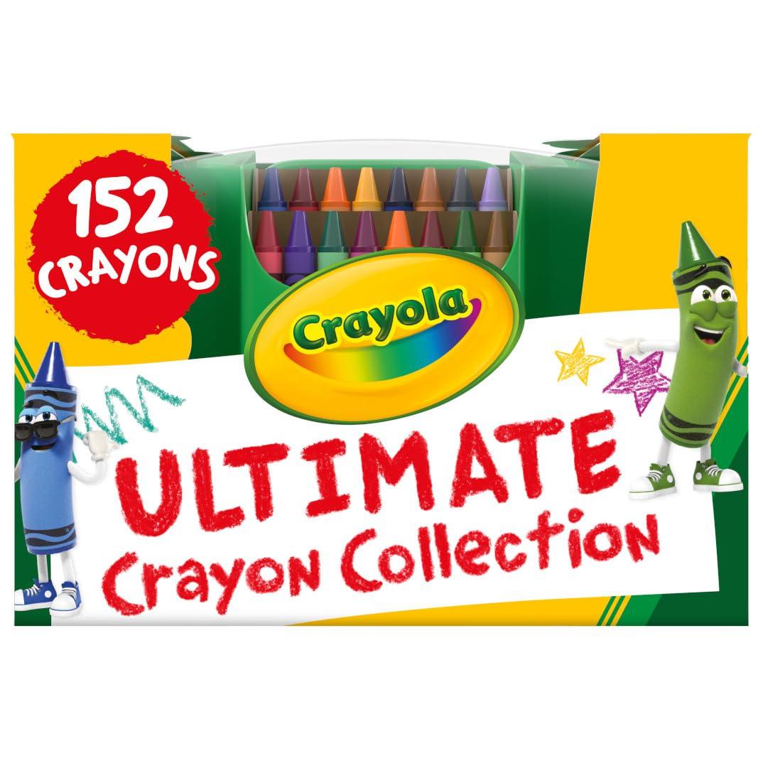 Crayola Crayola Ultimate Crayon Box Collection (152ct), Bulk Kids Crayon Caddy, Classic & Glitter Colors, Coloring Book Supplies, Gift for Kids
