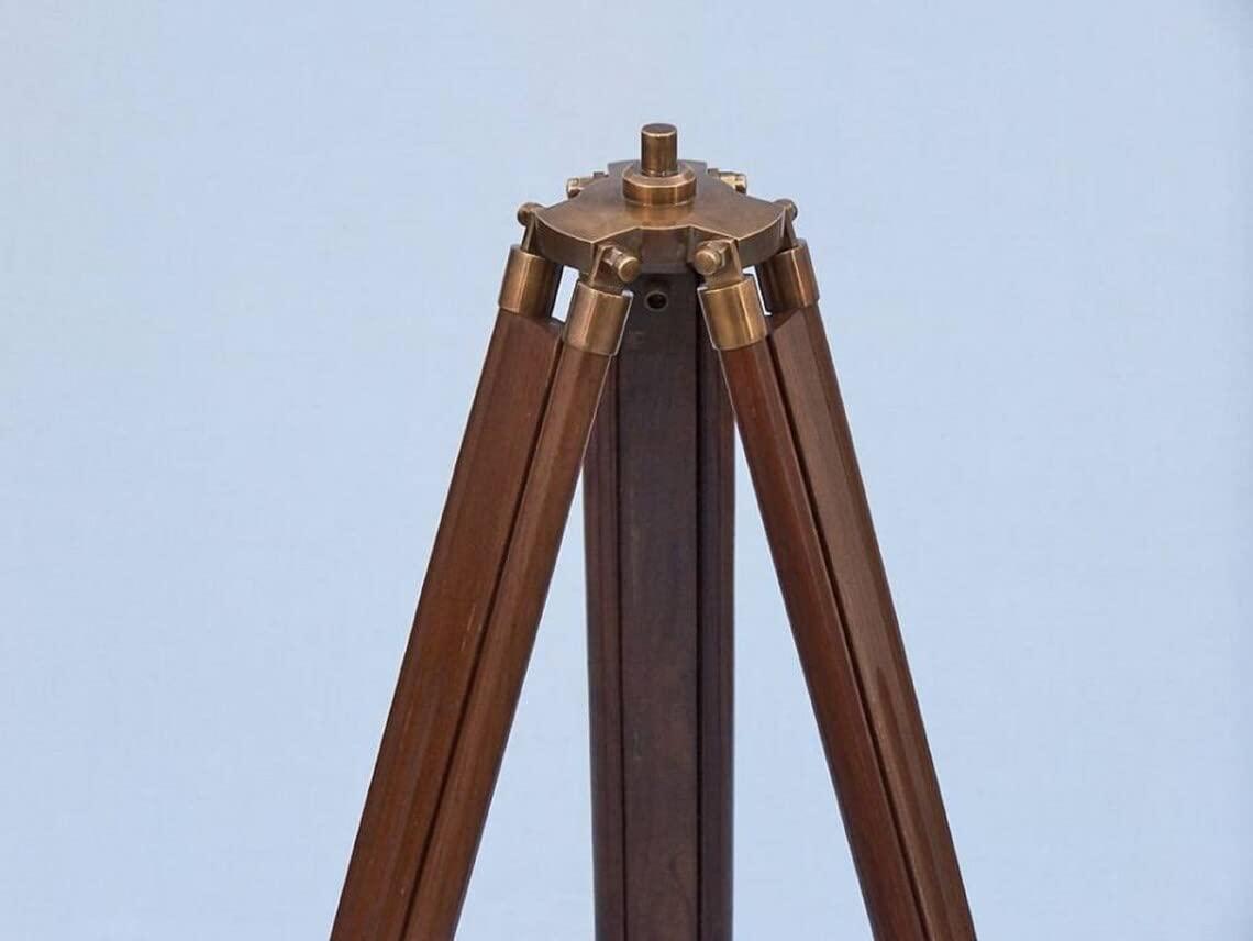 REAL NAUTICAL STORE Floor Standing Copper with Leather Galileo Telescope 65" (Antique Brass)