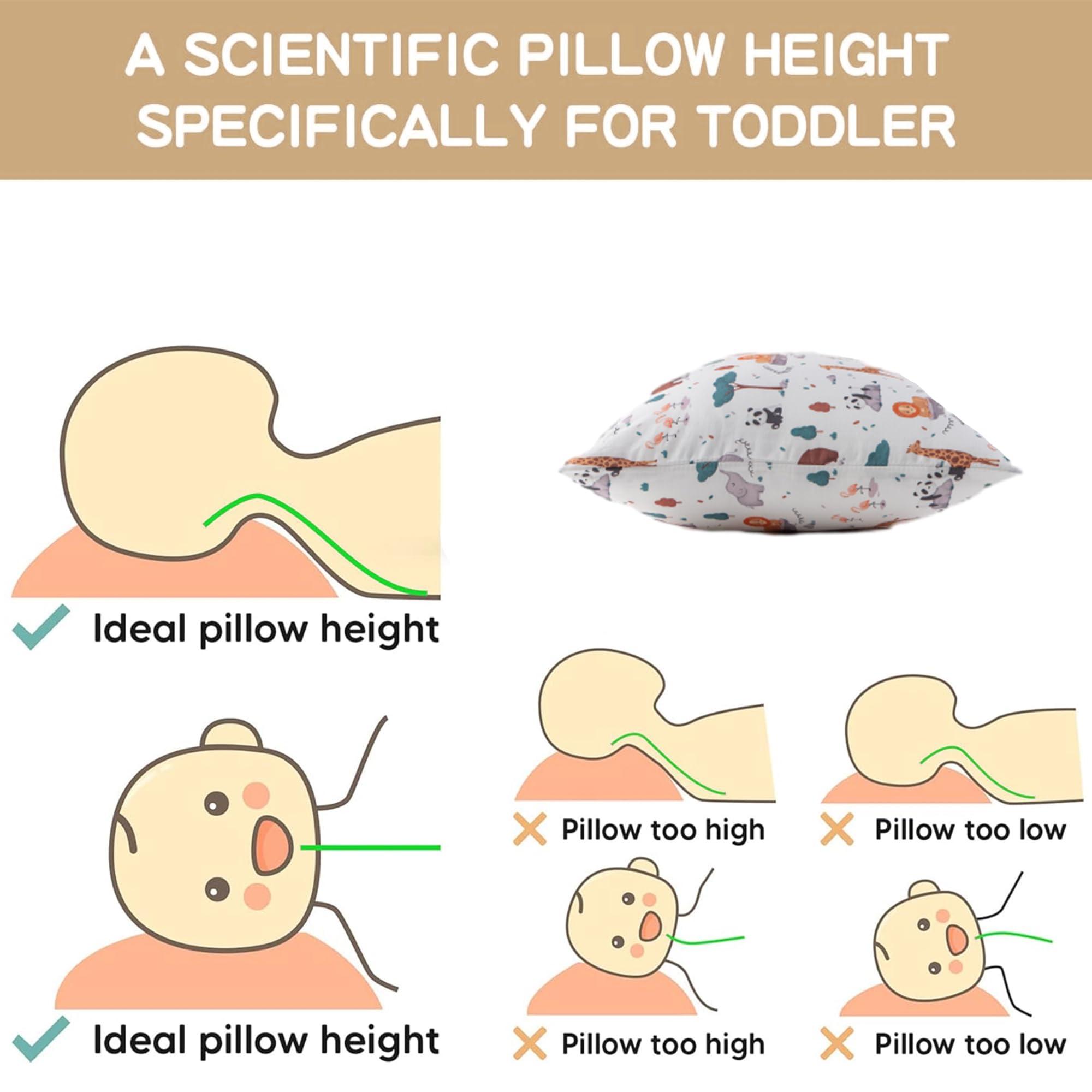 Bunnikins & Clover Bunnikins & Clover Toddler Pillows with Pillowcase, 13"x18" Soft Cotton Kid Pillows for Sleeping, Bedding Small Pillow for Boys and Girls Aged 2-5 Years