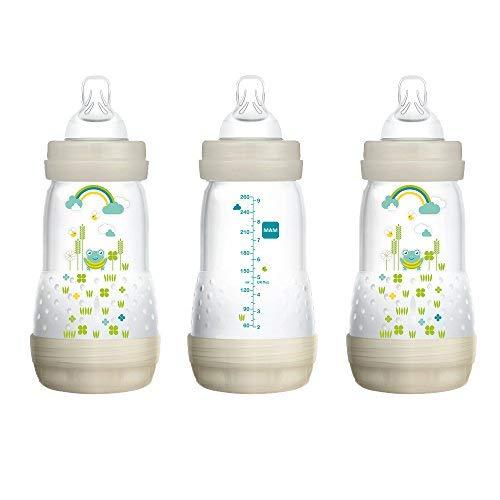 MAM MAM Bottle Nipples Slow Flow Nipple Level 1, for Newborns and Older, SkinSoft Silicone Nipples & Easy Start Anti-Colic Bottle, Baby Essentials, Medium Flow Bottles with Silicone Nipple