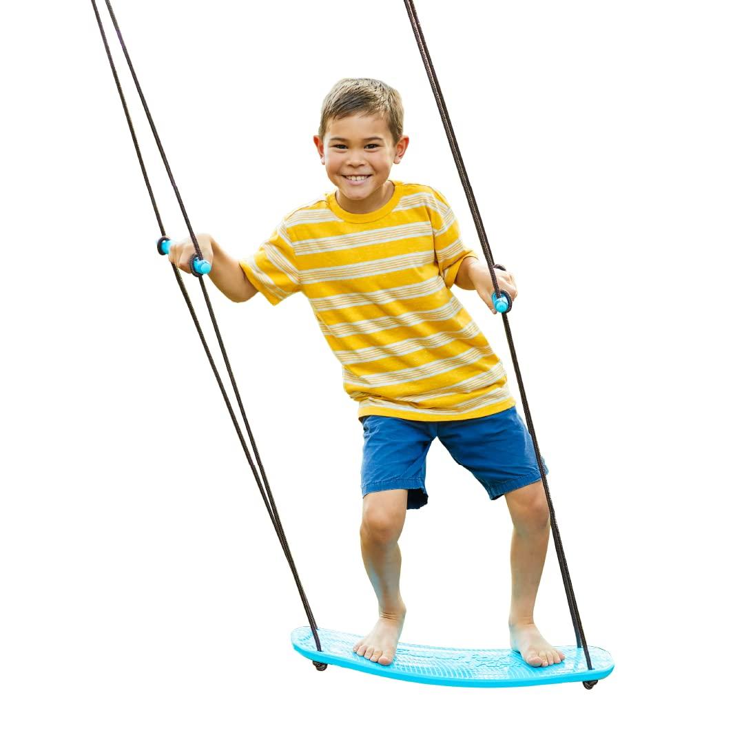Swurfer Swurfer Kick Stand Up Tree Swing, Outdoor Swing Swingset Outdoor for Kids with Adjustable Handles, Outdoor Swing for Kids, Outdoor Play, Weatherproof, Easy Installation, 200 lbs, Ages 6+, Blue