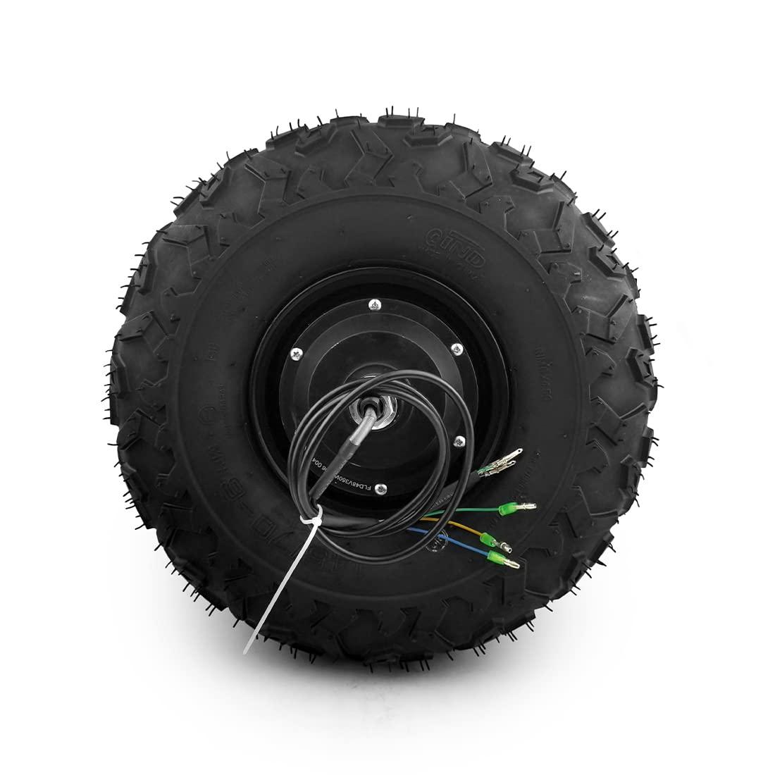 L-faster 350W All Terrain Electric Wheelbarrow Wheel With 145/70-6 Fat Off Road Rough Tyre 14.5\" Electrical Trolley Gear Motor48V 350W