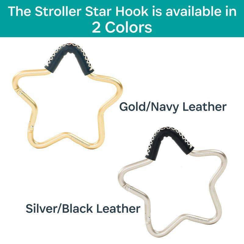 Buggygear Buggygear - Buggy Star Hook - The Perfect Way to Carry Your Baby Diaper Bag - Use The Hook on Your Stroller Handle Bars (Silver/Black)