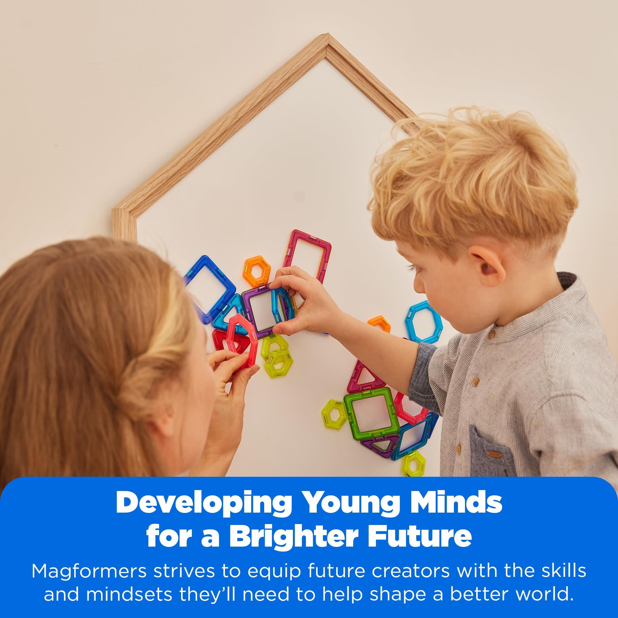 Magformers MAGFORMERS Rectangle 12 Pieces Rainbow Colors, Educational Magnetic Geometric Shapes Tiles Building STEM Toy Set Ages 3+