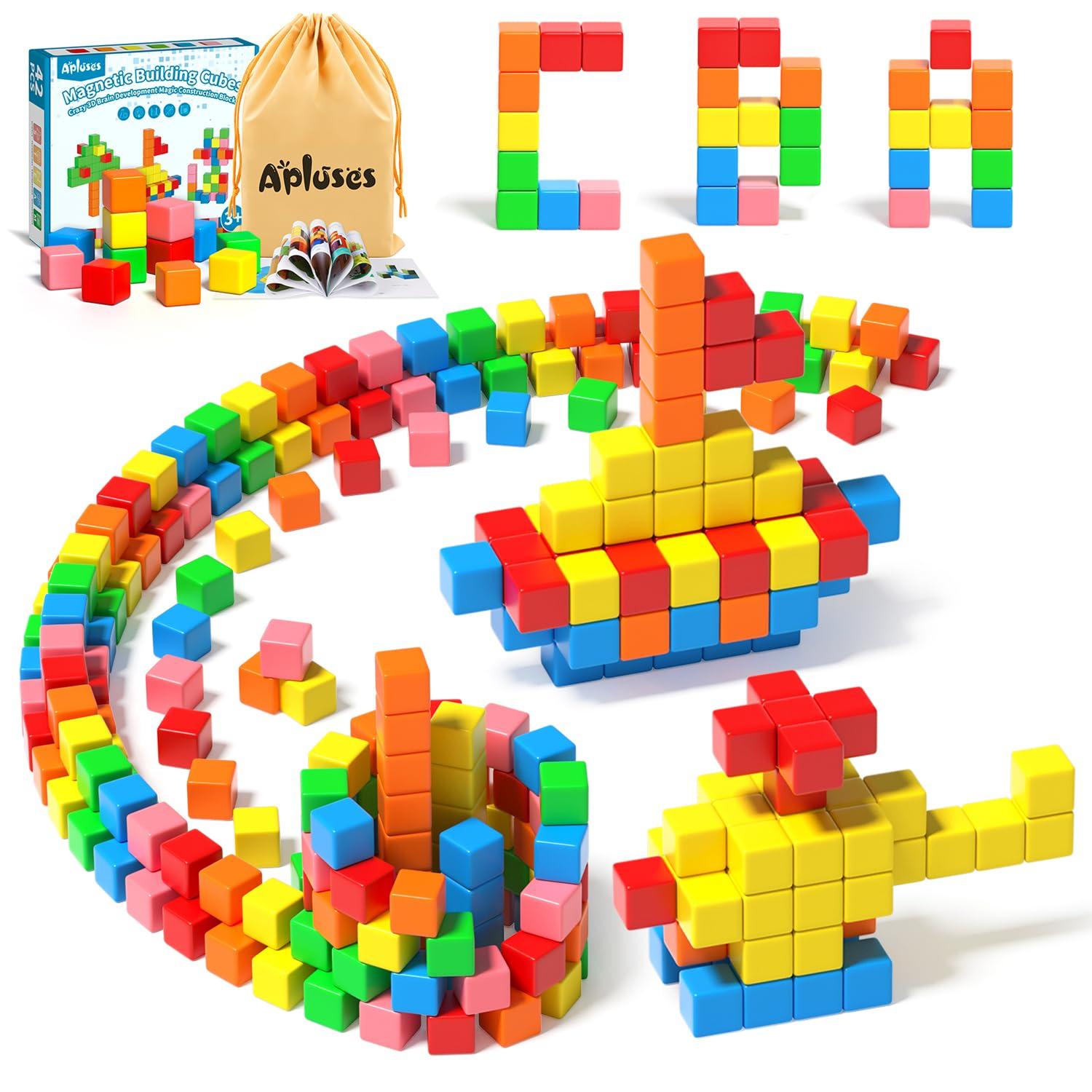 Apluses Apluses 96Pcs Magnetic Blocks, More Quantity can Create Bigger Buildings and Improve Children\'s Thinking