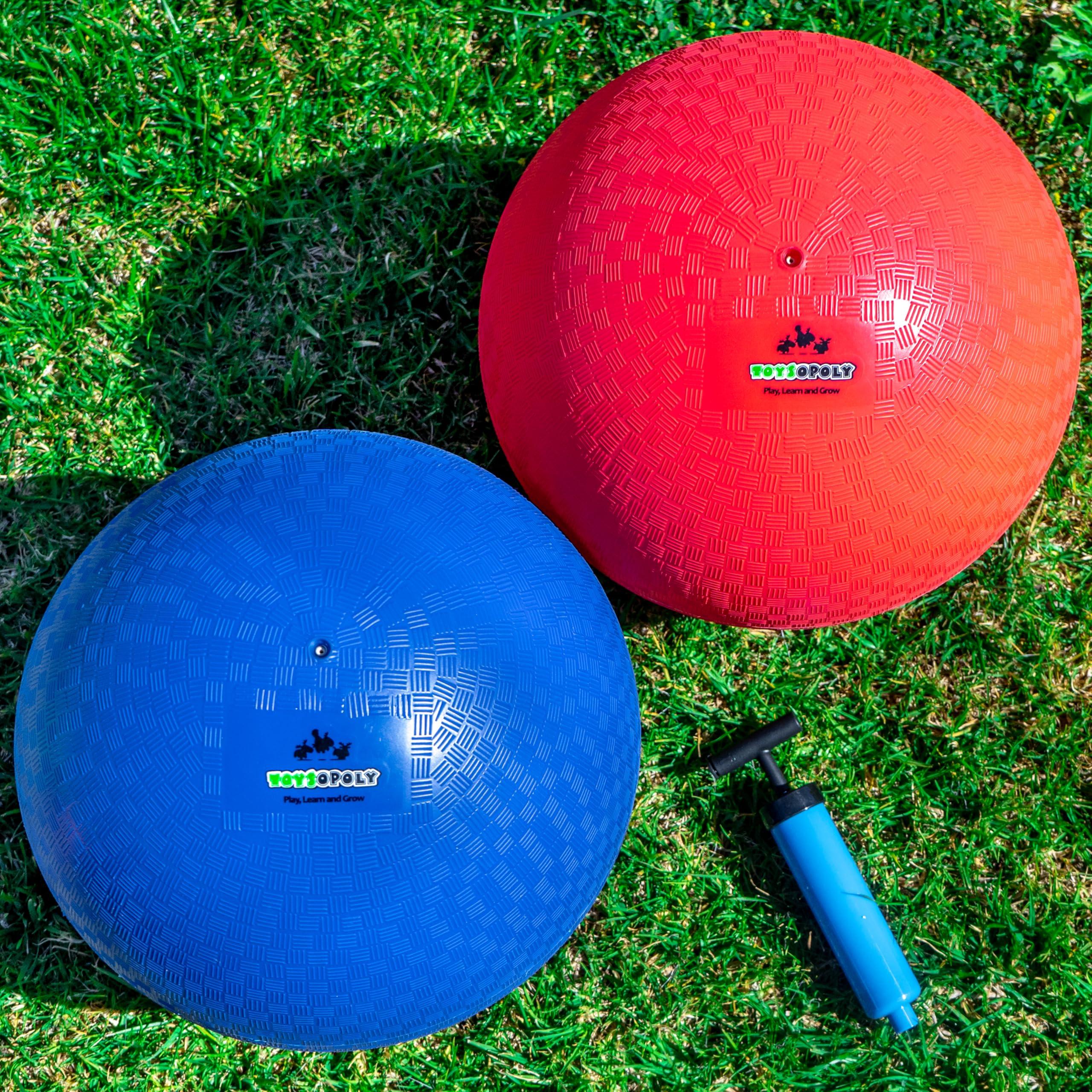 ToysOpoly ToysOpoly Playground Balls 13 Inch, 2 Variet Kickball for Kids and Adults - Bouncing Dodge Ball, Handball, Square Game for Outdoor & Indoor + Free Pump