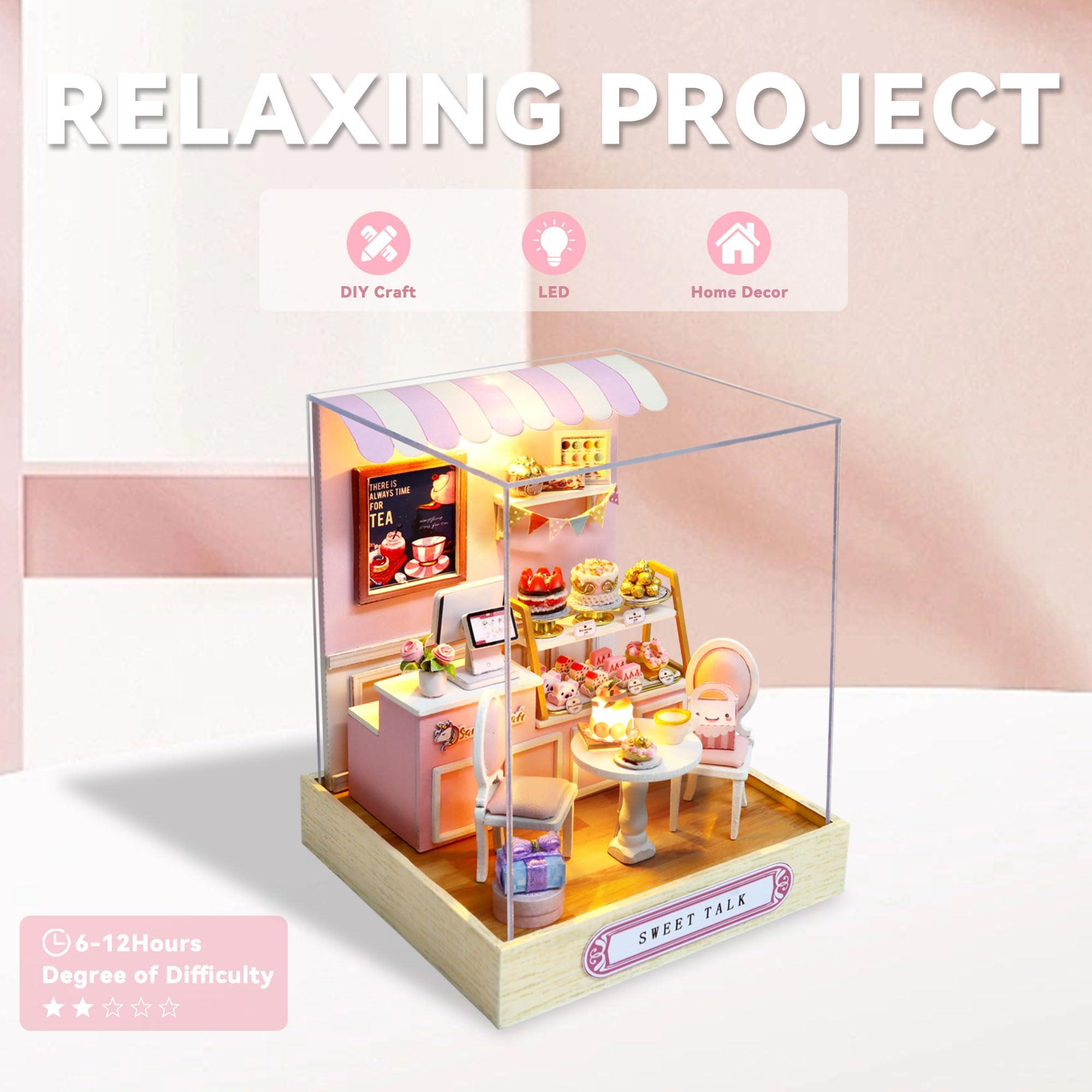 Flever Flever Dollhouse Miniature DIY House Kit Creative Room with Furniture for Romantic Valentine\'s Gift (Sweet Talk)