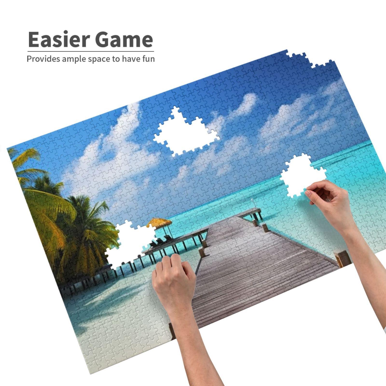 RLDOBOFE Maldives Holidays Puzzles Personalized Puzzle 1000 Pieces Jigsaw Puzzles from Photos Picture Puzzle for Adults Family (29.5\" x 19.7\")