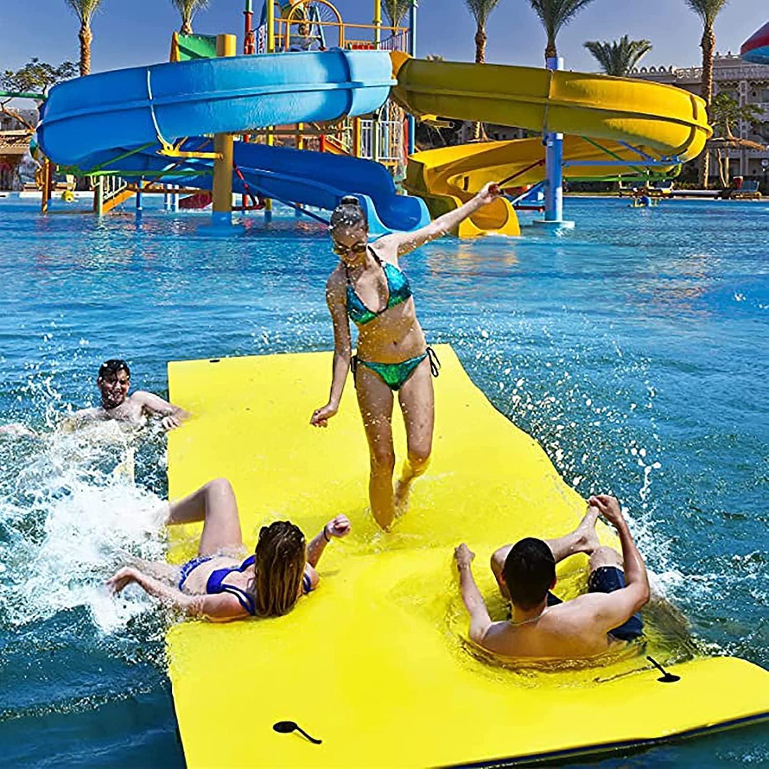 WKXTECZT WKXTECZT Tear-Resistant XPE Foam Floating Water Mat, Relaxing Foam Pool Float Lily Pad Floating Mat for Lake,Water Pad Floating Island for and Adults,Yellow,2.7mx1.4mx3.3cm