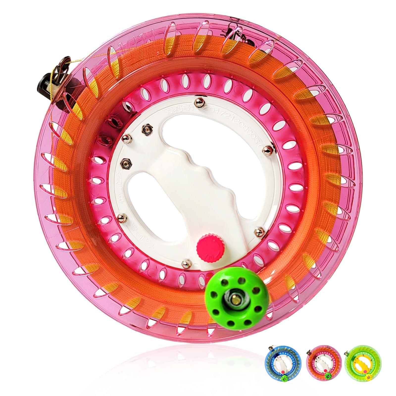 Simxkai Simxkai Kite String Reel, Kite String Spool,Kite Line Winder, Come with Lock, 9in with1200 Feet Line (Red)