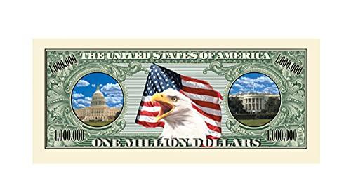 American Art Classics American Art Classics Pack of 250 - Million Dollar Bill Notes - Full Color Statue of Liberty Novelty Collectible Dollar Bills