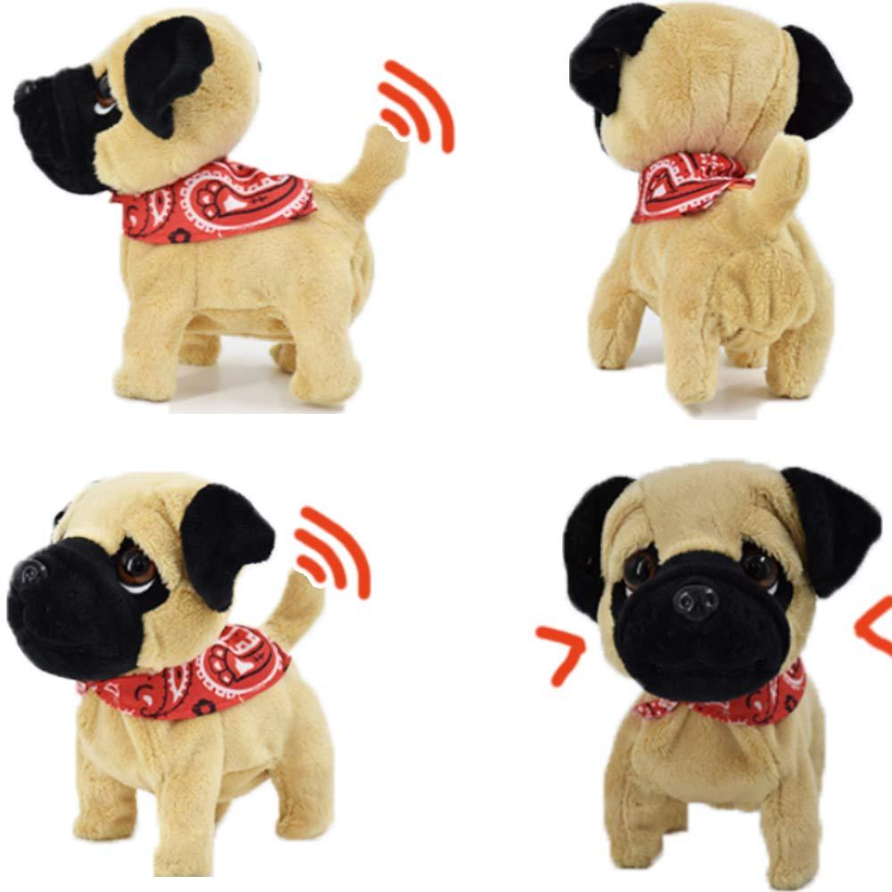 WEofferwhatYOUwant WEofferwhatYOUwant Pug Puppy - Small Plush Electronic Toy Dog - Walks, Barks, and Cuddles. for Ages 18 Months and Up