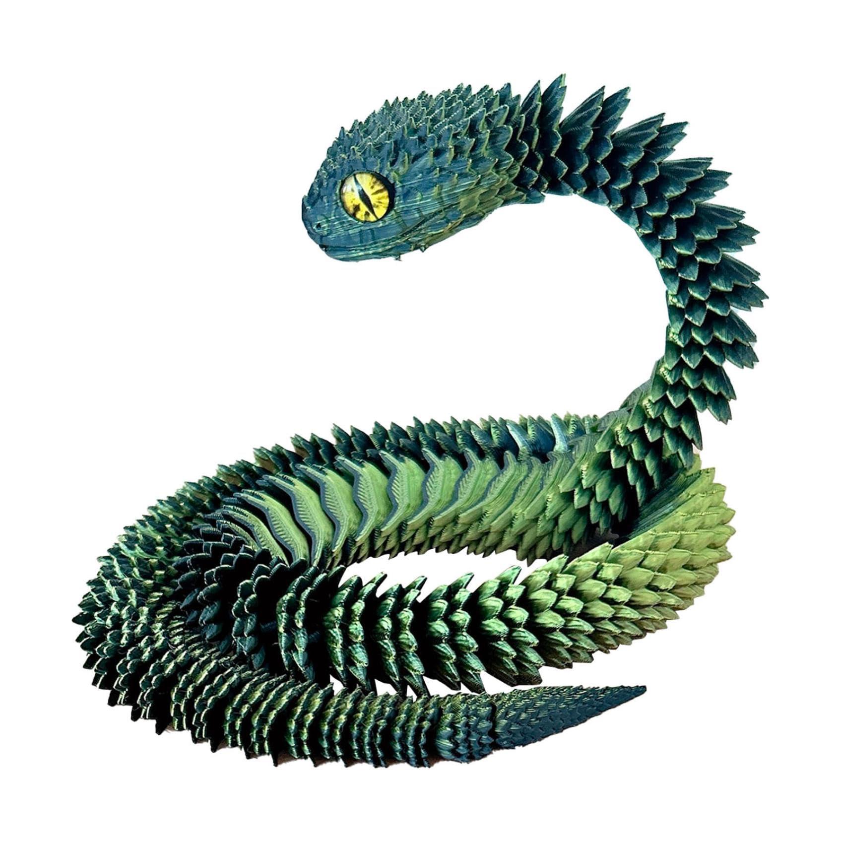 Waycin 3D Printed Animals Set 3D Printed Snake Toys 3D Printed Articulated Flexible Fidget Toy 3D Printed Animals Exquisite Cute Pet Toy Adults Fidget Toys 3D Printed Animal Figurine Fidget Toy (ColorK 30cm)