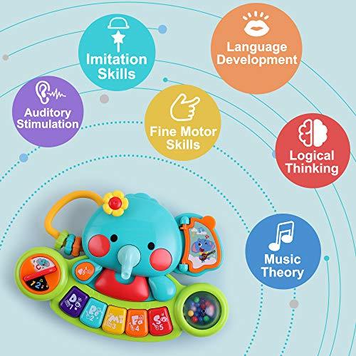 iPlay, iLearn iPlay, iLearn Baby Music Elephant Toys, Toddler Electronic Learning Sensory Toy, Musical Piano Keyboard W/ Lights Sounds, Infant Birthday Gift for 6 9 12 18 24 Months, 1 2 Year Olds Kids Boys Girls