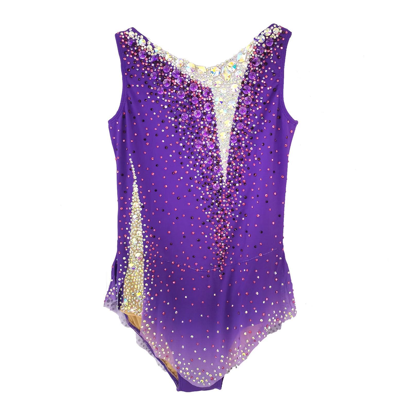 JoyCan JoyCan Girl\'s Purple Artistic Gymnastics Costume for Performance and Competition